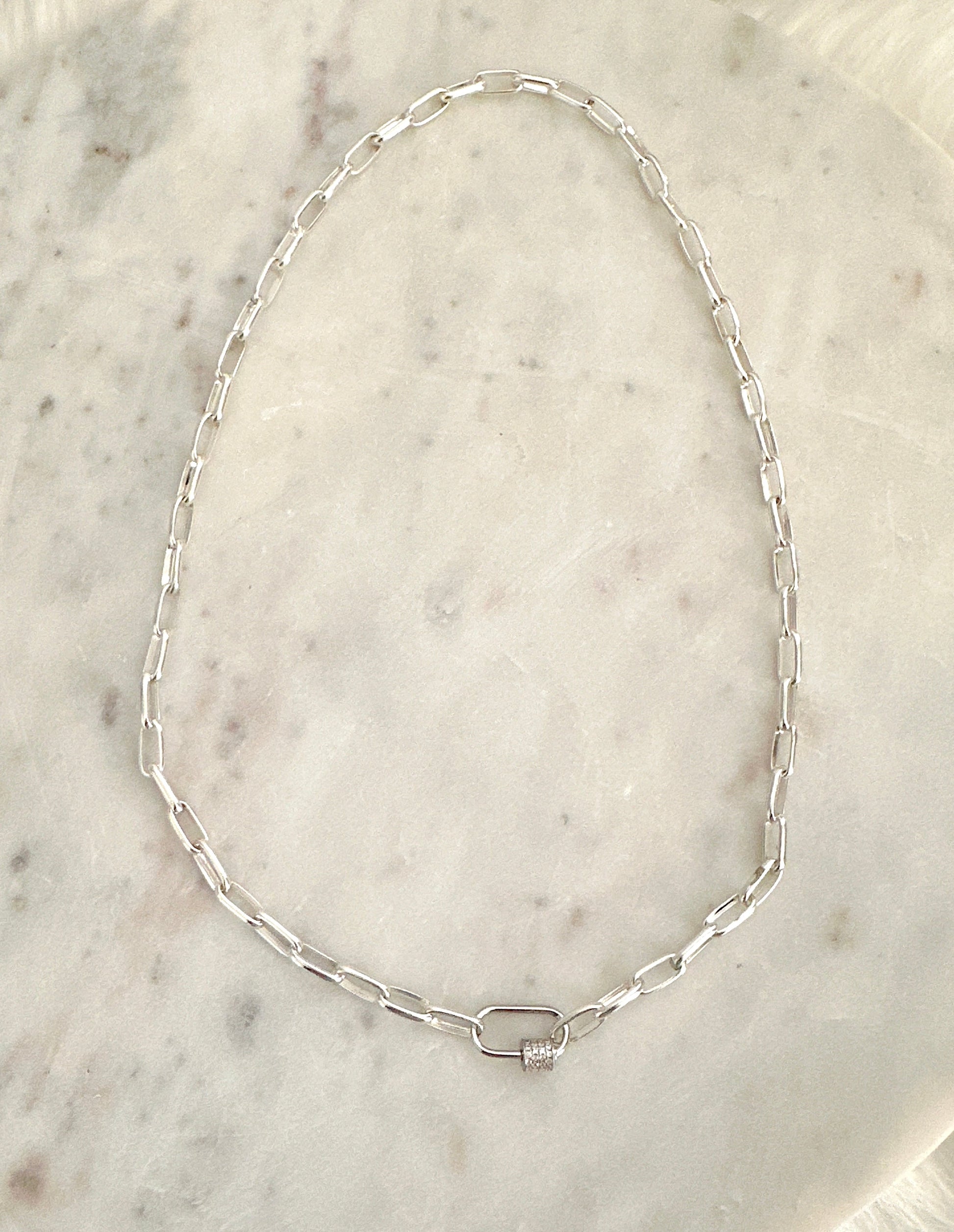 Attachable Carabiner Paperclip Charm Necklace Adorn U