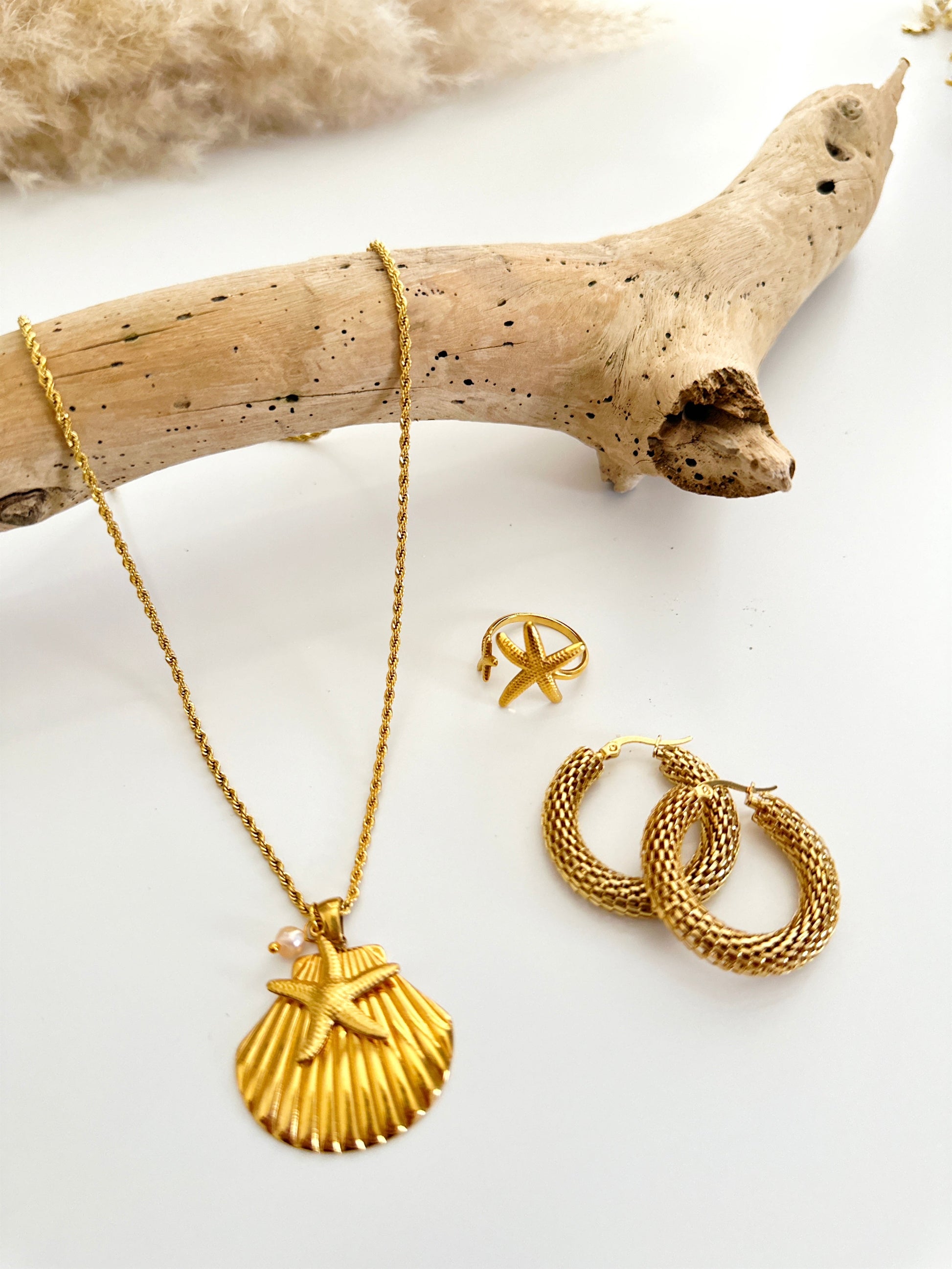 Scalloped Shell Necklace Adorn U