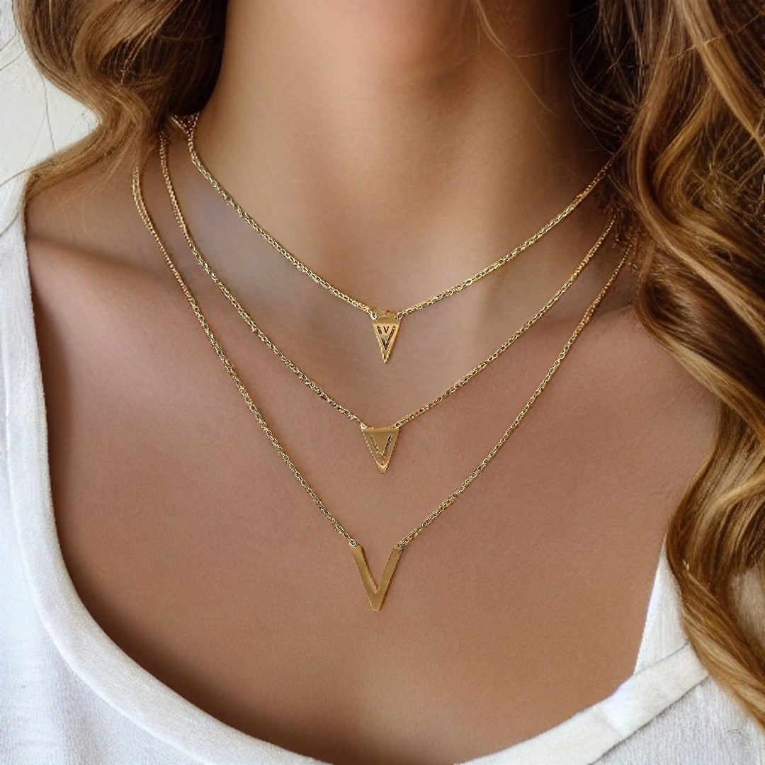 Layered V Necklace - Adorn U