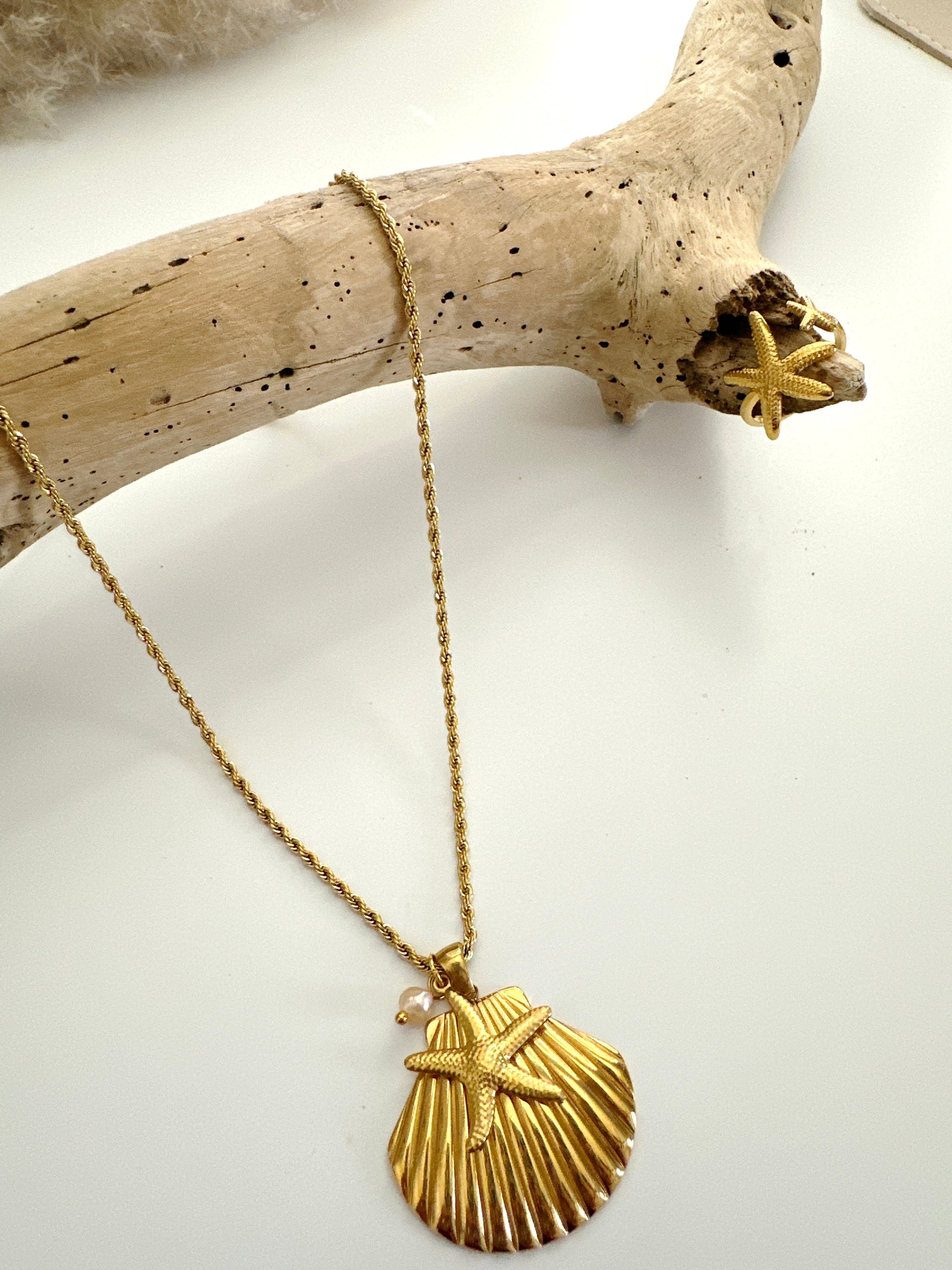 Scalloped Shell Necklace Adorn U