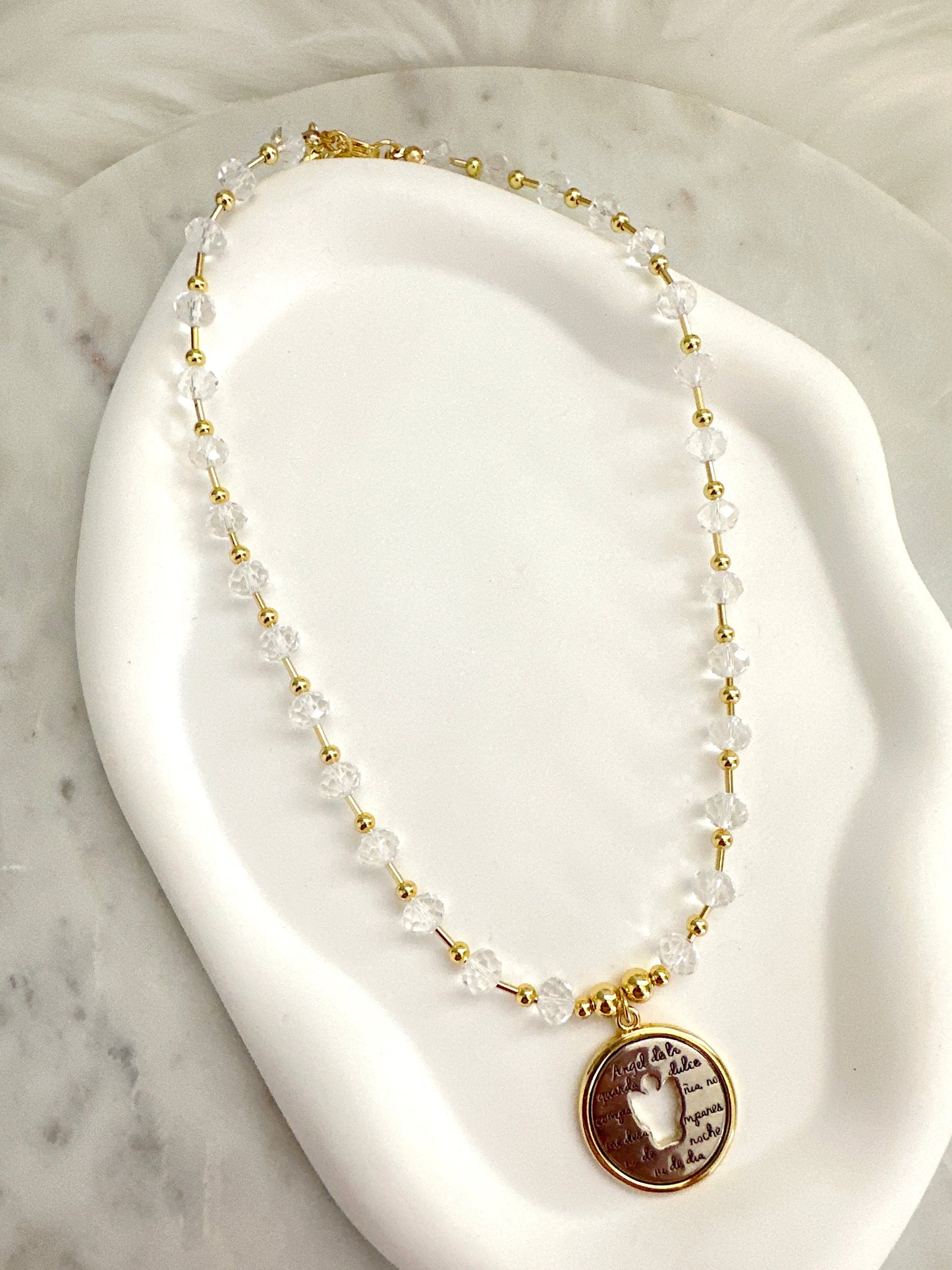 Angel De La Guardia Crystal Necklace Adorn U