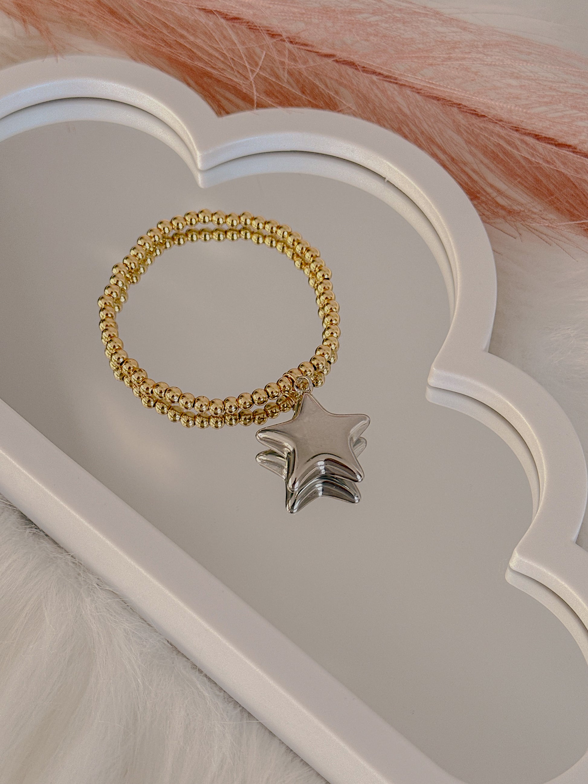 Small star beaded stretch bracelet - Adorn U