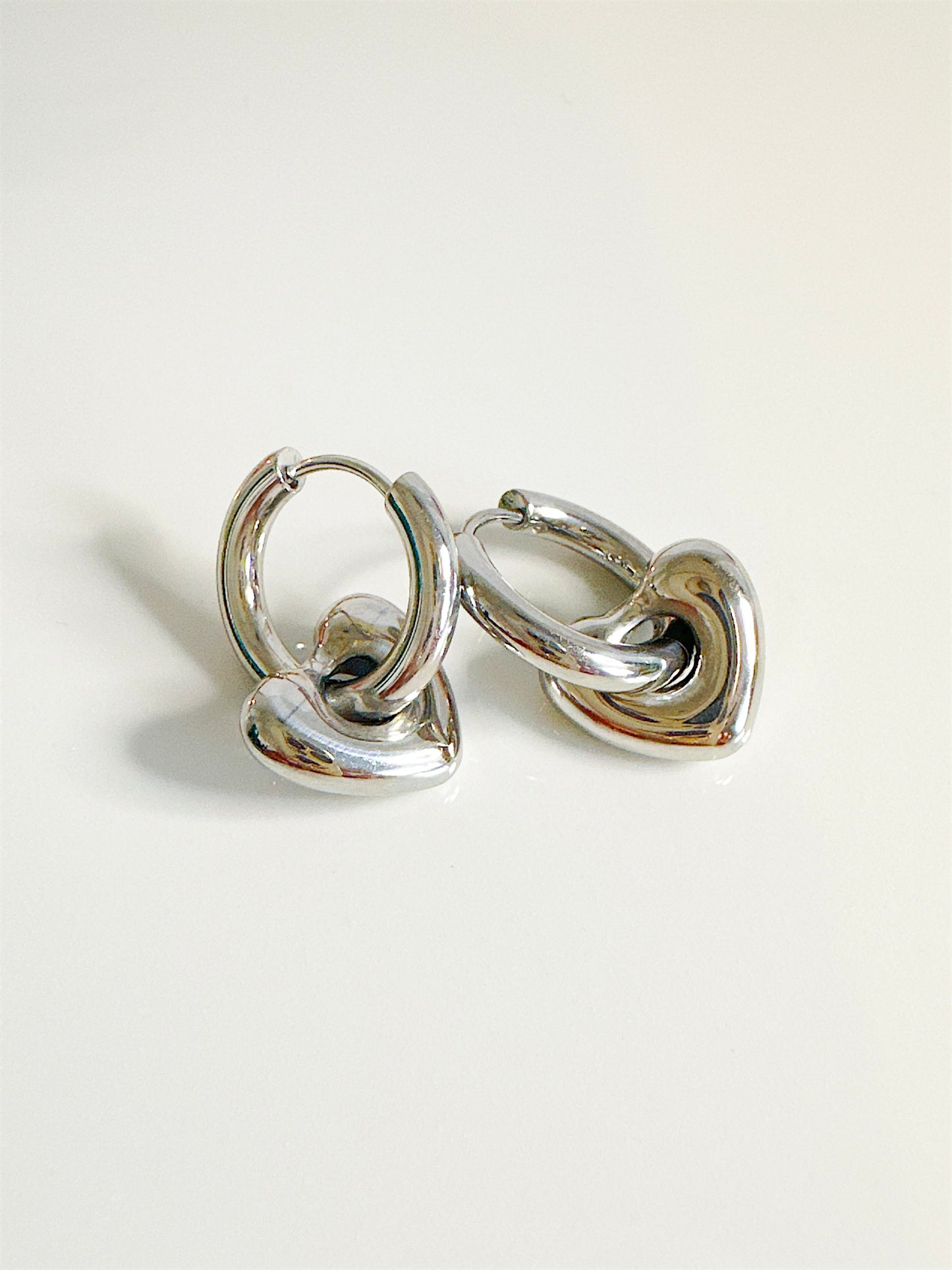 Puffy Heart Hoop Earrings - Adorn U