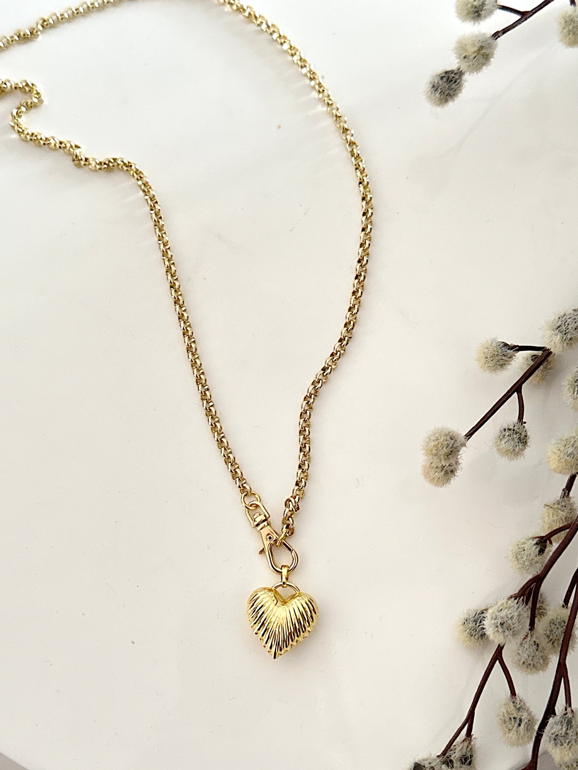 Mini Puffy Heart Necklace Adorn U