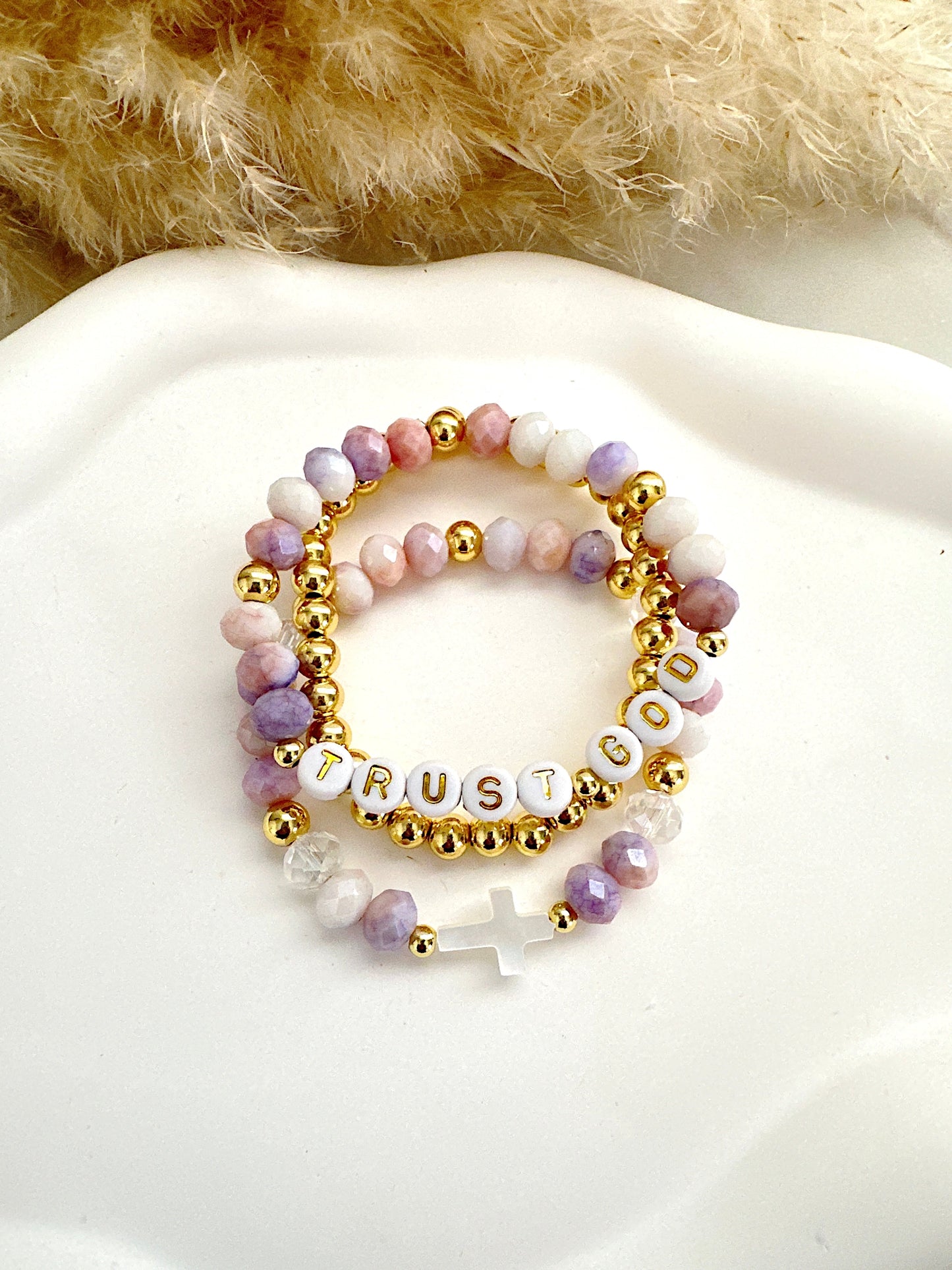 Trust God Stack Bracelet Set Adorn U