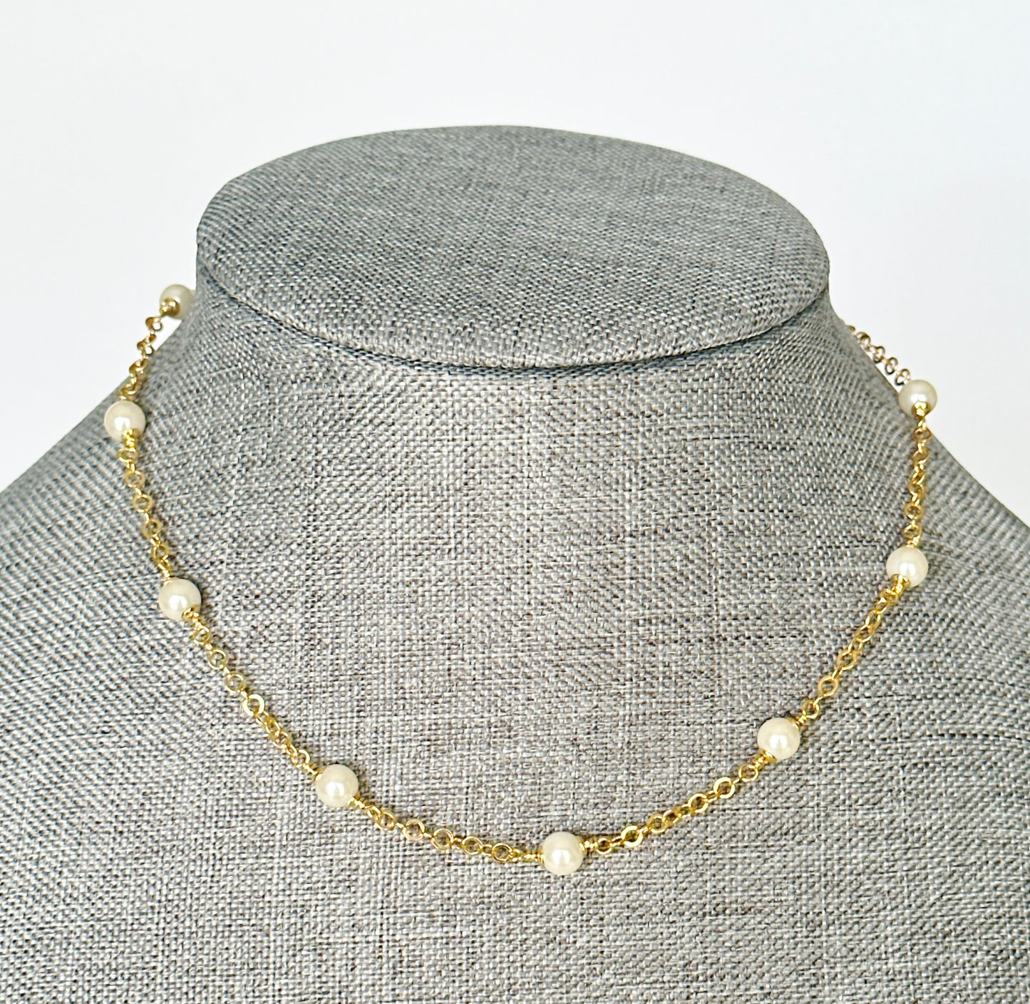 Stainless Steel Pearl Necklace and Bracelet Set - Adorn U