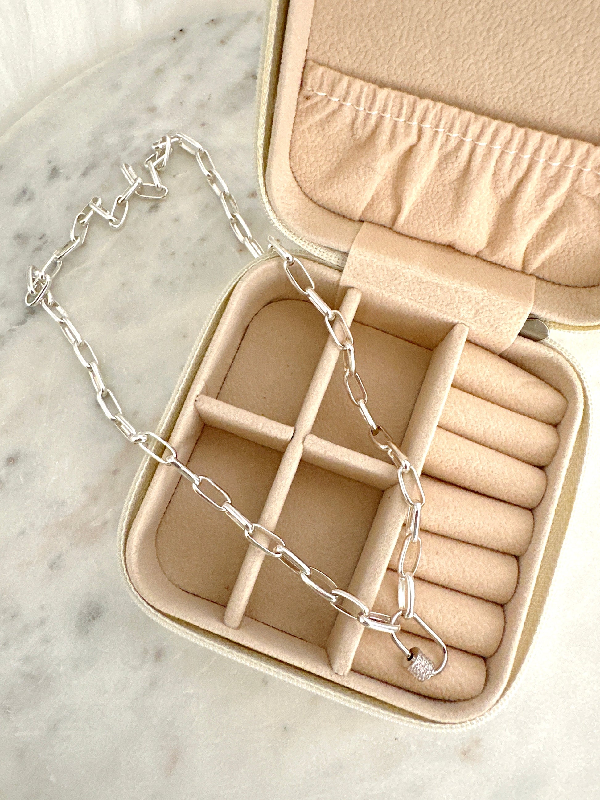 Attachable Carabiner Paperclip Charm Necklace Adorn U