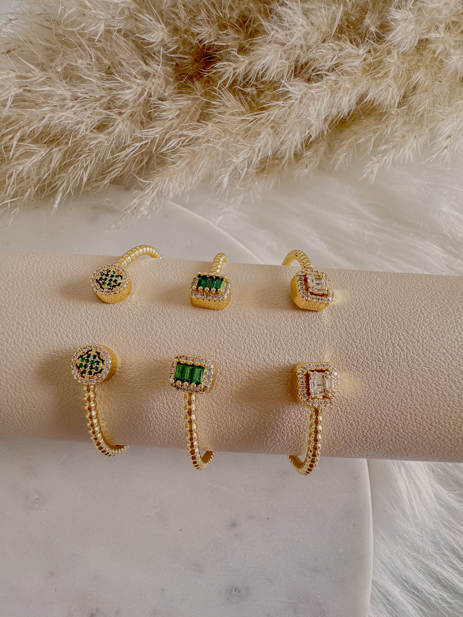 White Stone Adjustable Cuff - Adorn U
