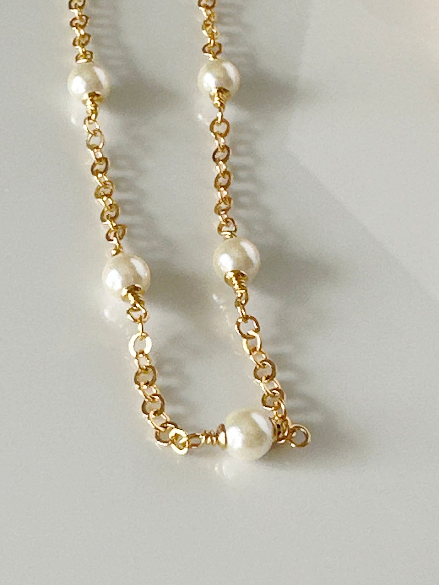 Stainless Steel Pearl Necklace and Bracelet Set - Adorn U