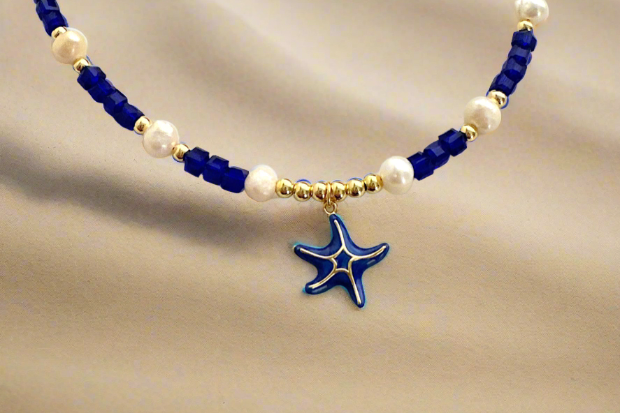 Blue Crystal Necklace Adorn U