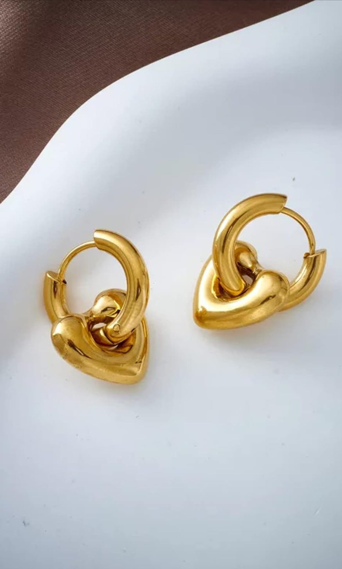 Puffy Heart Hoop Earrings - Adorn U