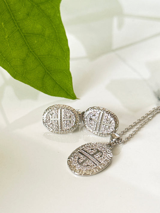 Geo Necklace and Earrings Set - Adorn U