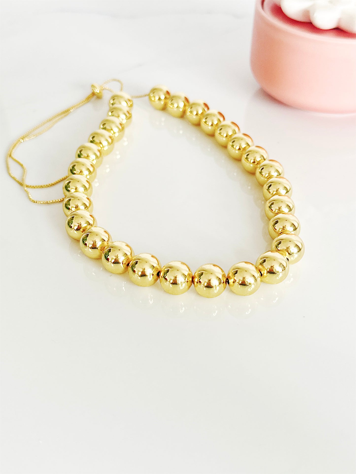 Gold plated beaded necklace - Adorn U