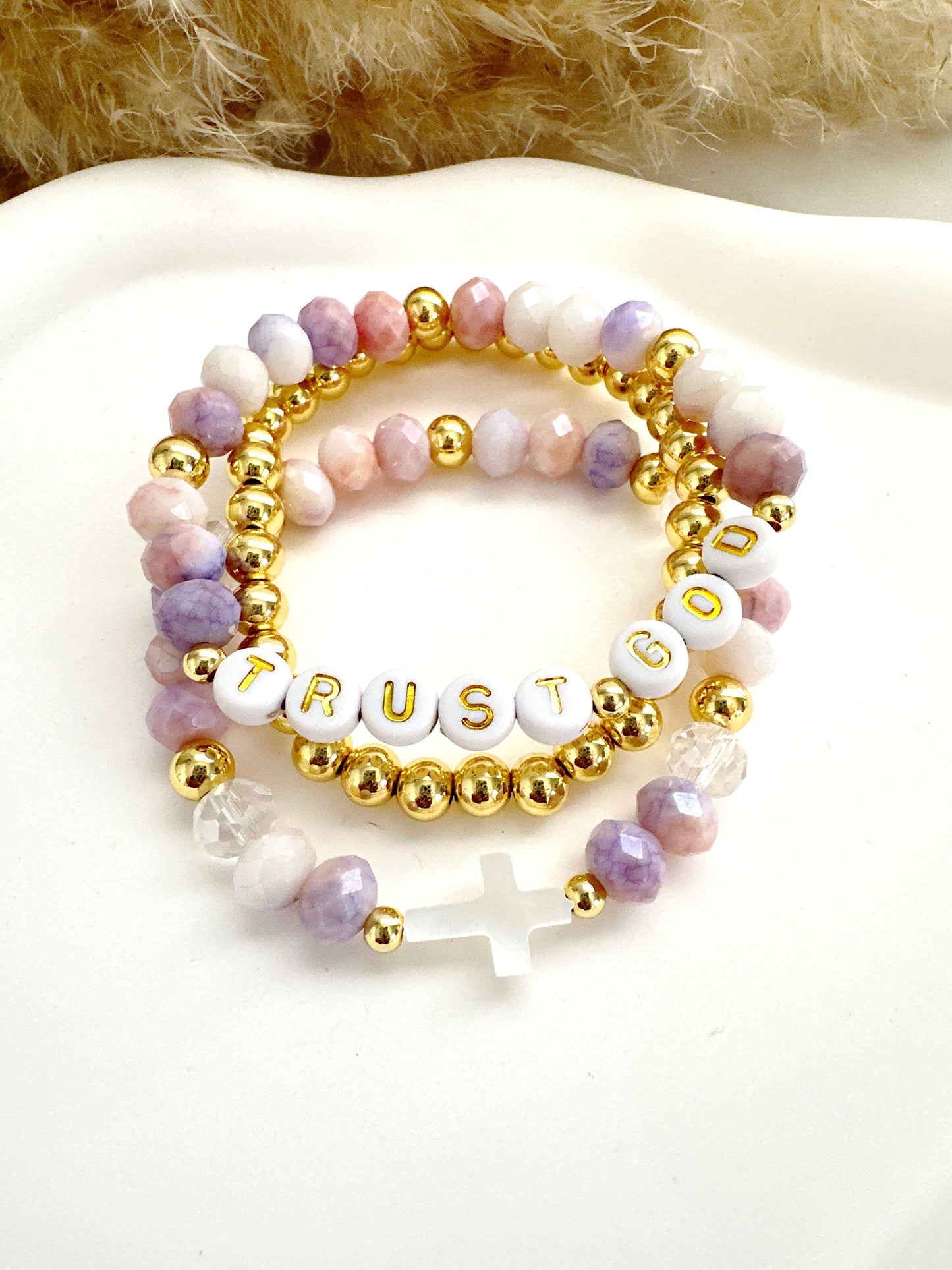 Trust God Stack Bracelet Set Adorn U