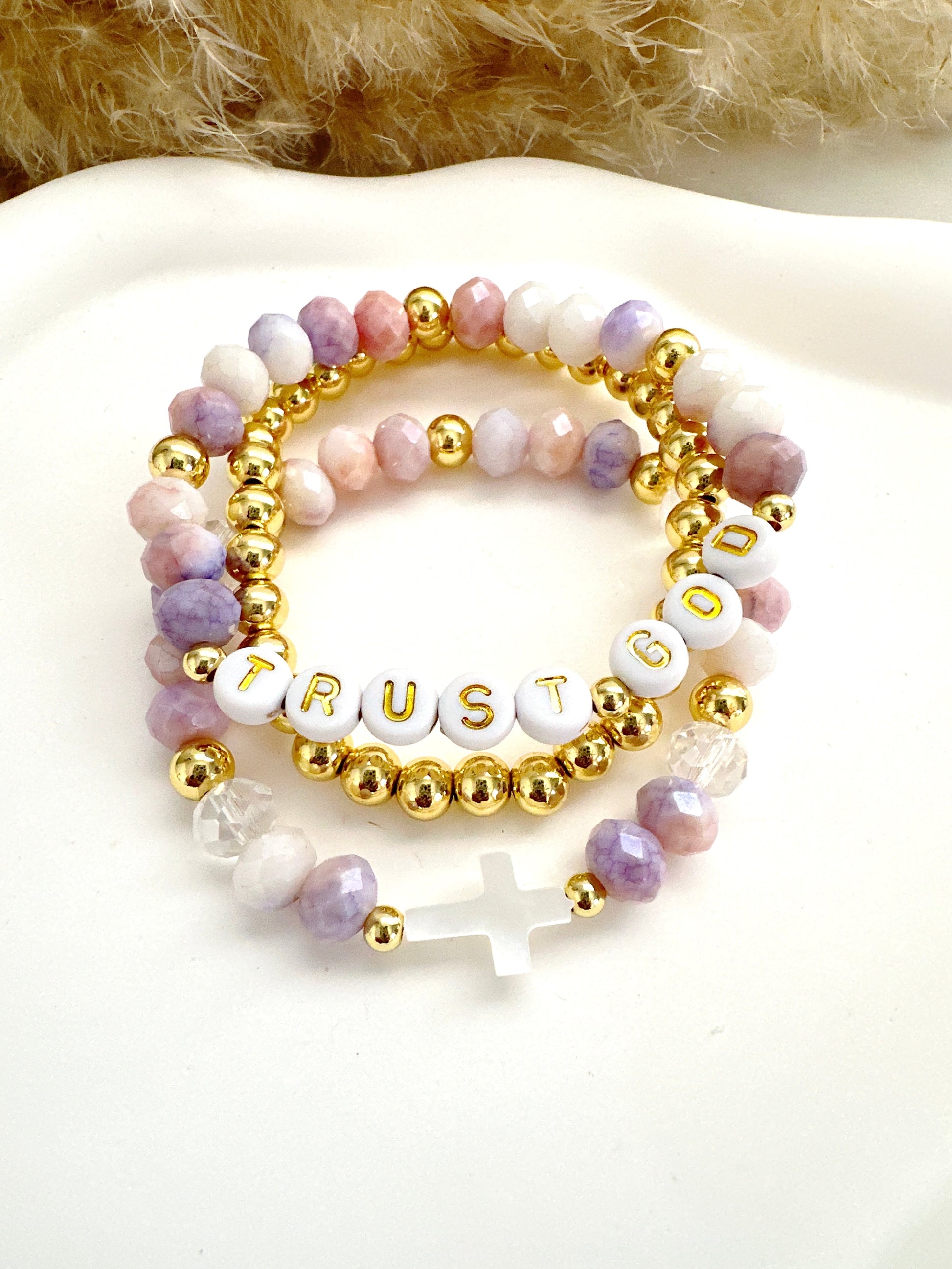 Trust God Stack Bracelet Set Adorn U