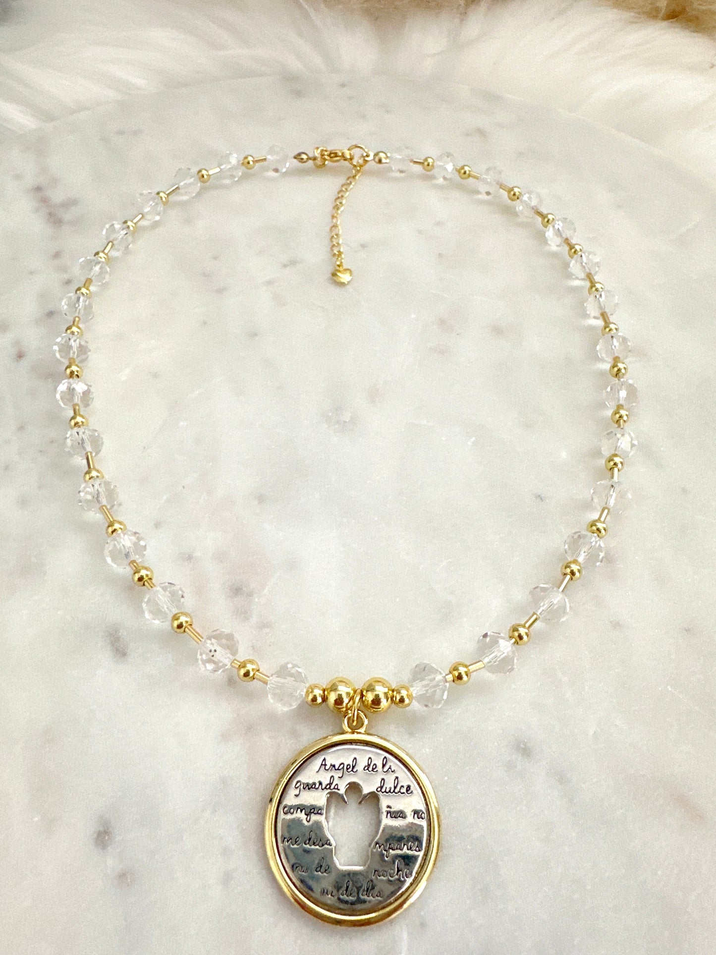 Angel De La Guardia Crystal Necklace Adorn U