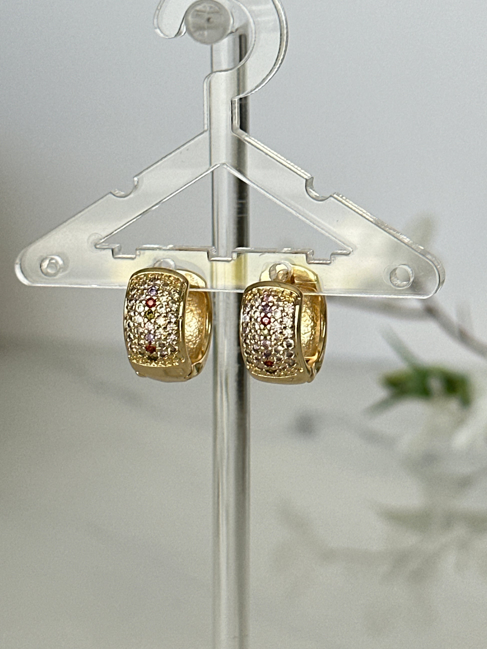 Multi Colored Zirconia Huggies - Adorn U