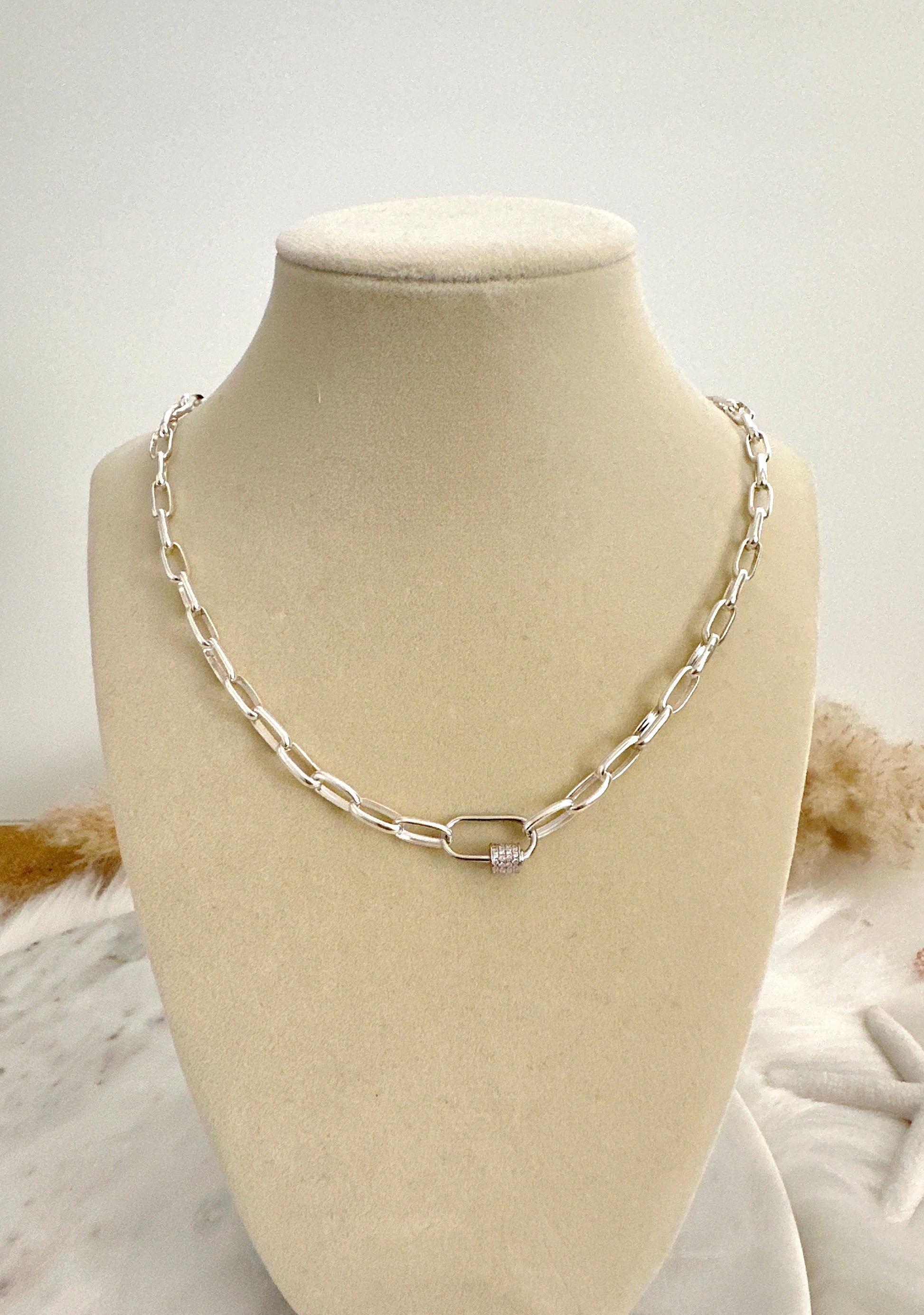 Attachable Carabiner Paperclip Charm Necklace Adorn U