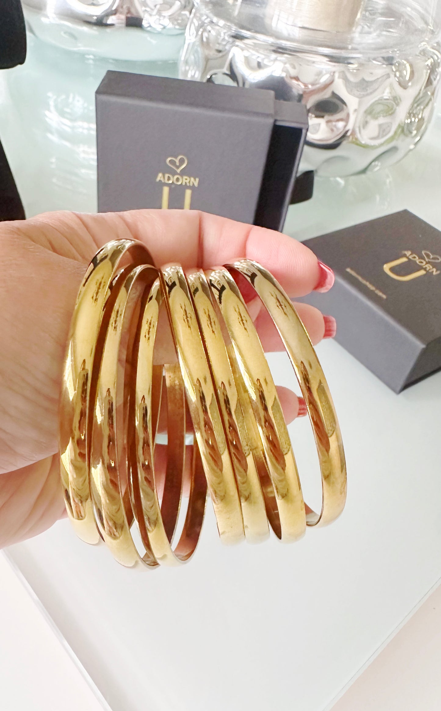 Semanario, Stainless Steel Bangle (thick) - Adorn U
