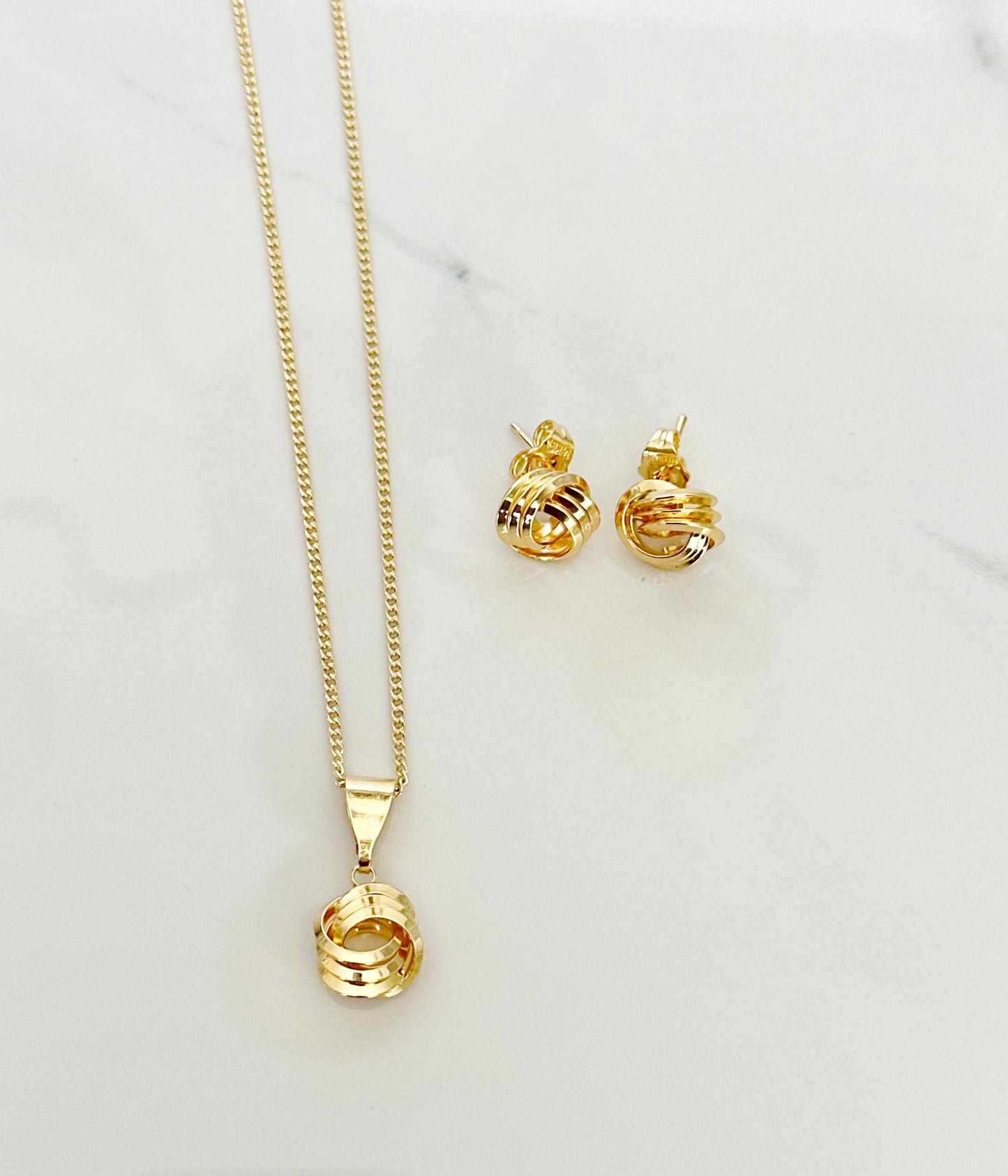 Love Knot Pendant & Earring Set - Adorn U