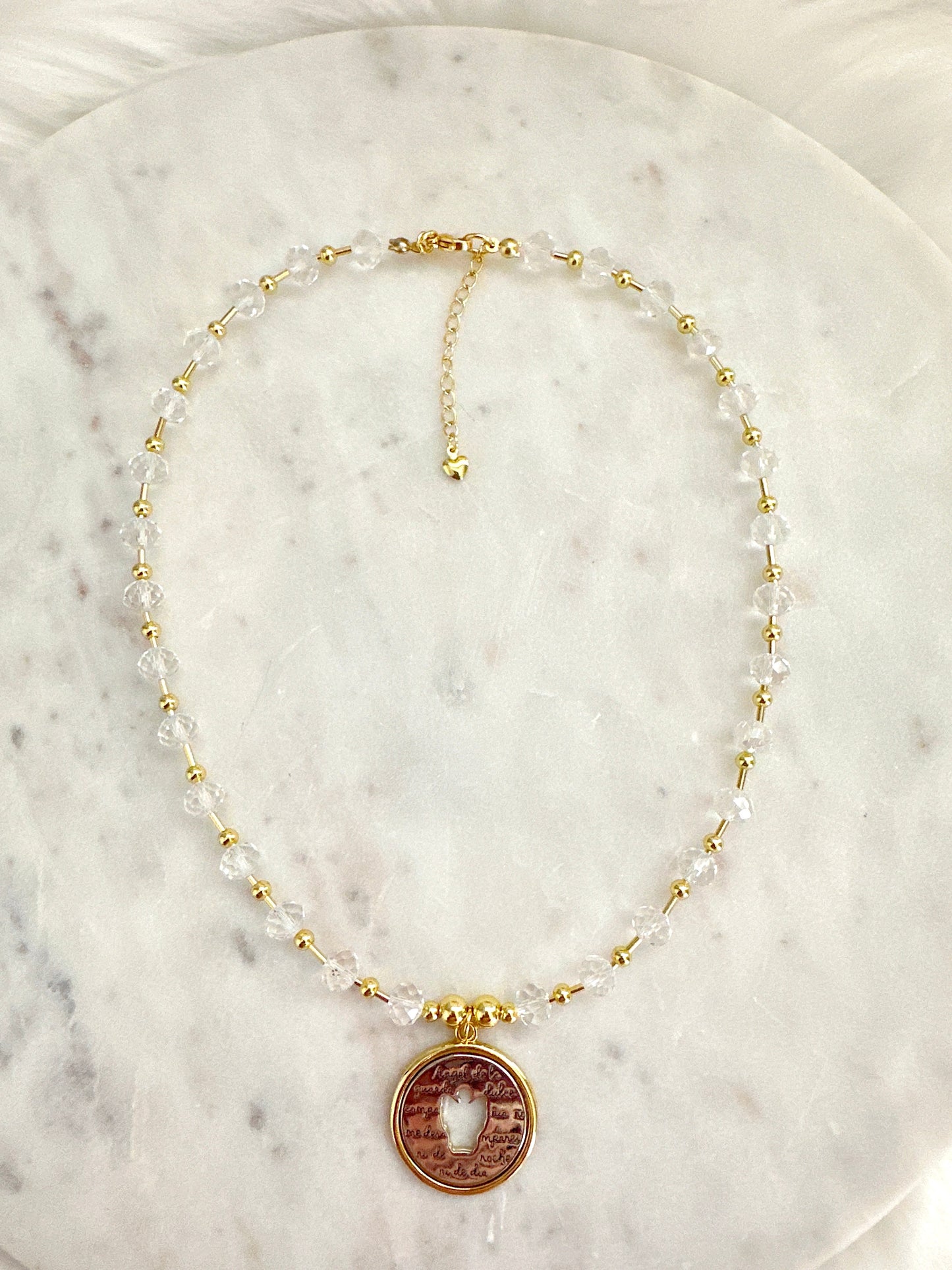 Angel De La Guardia Crystal Necklace Adorn U