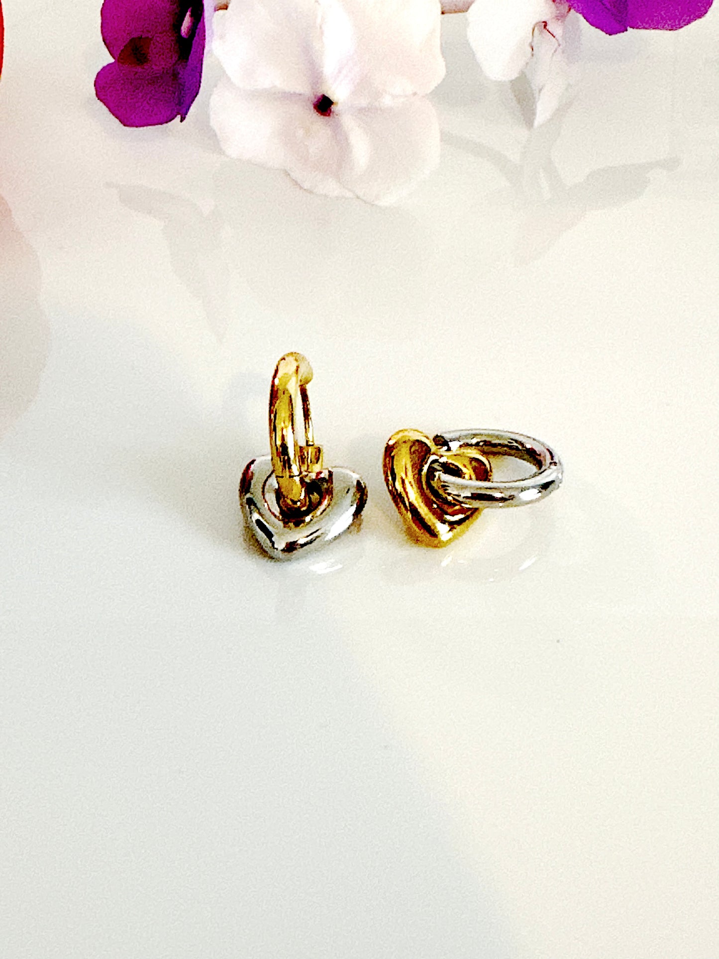 Puffy Heart Hoop Earrings - Adorn U