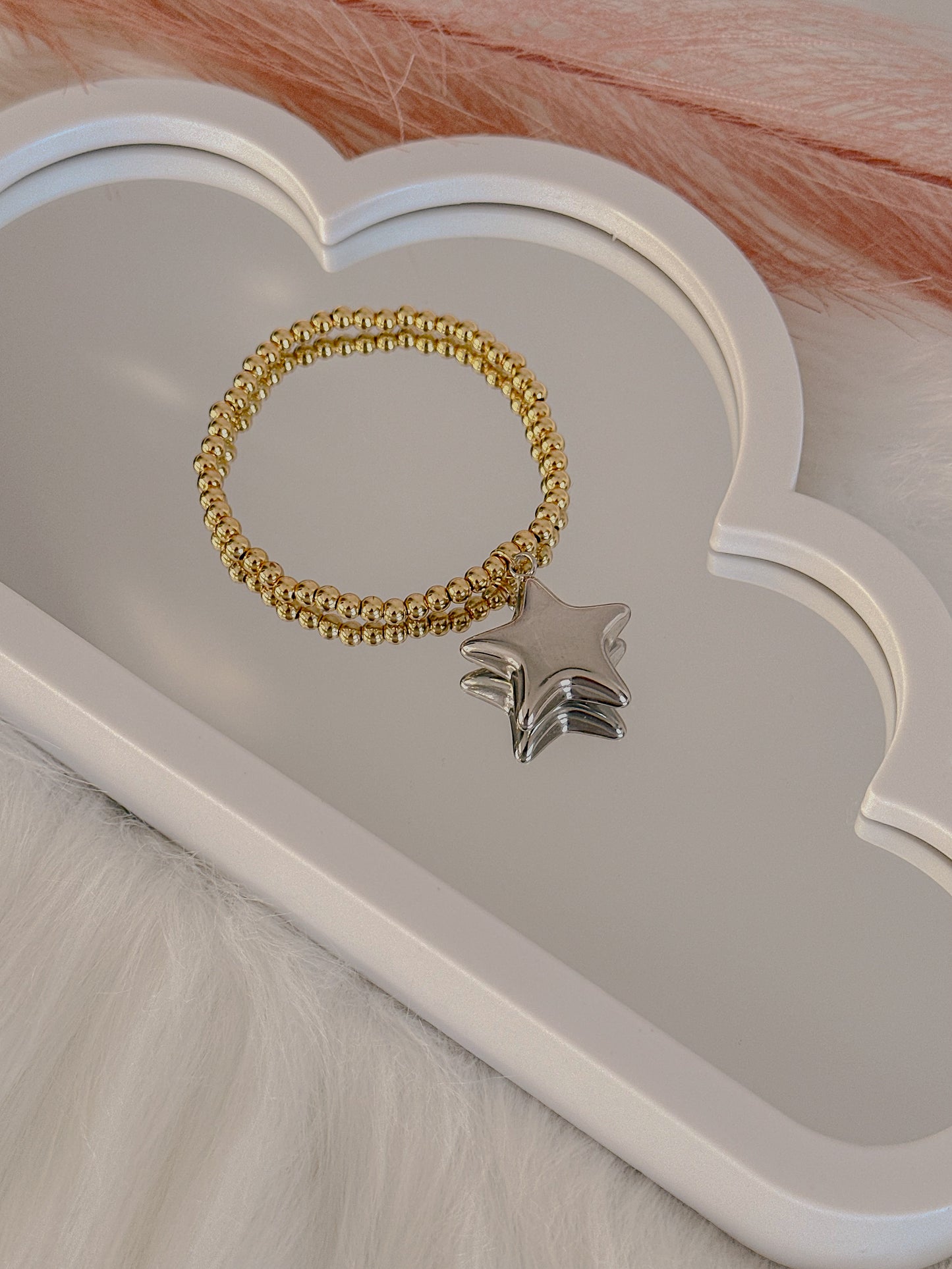 Small star beaded stretch bracelet - Adorn U