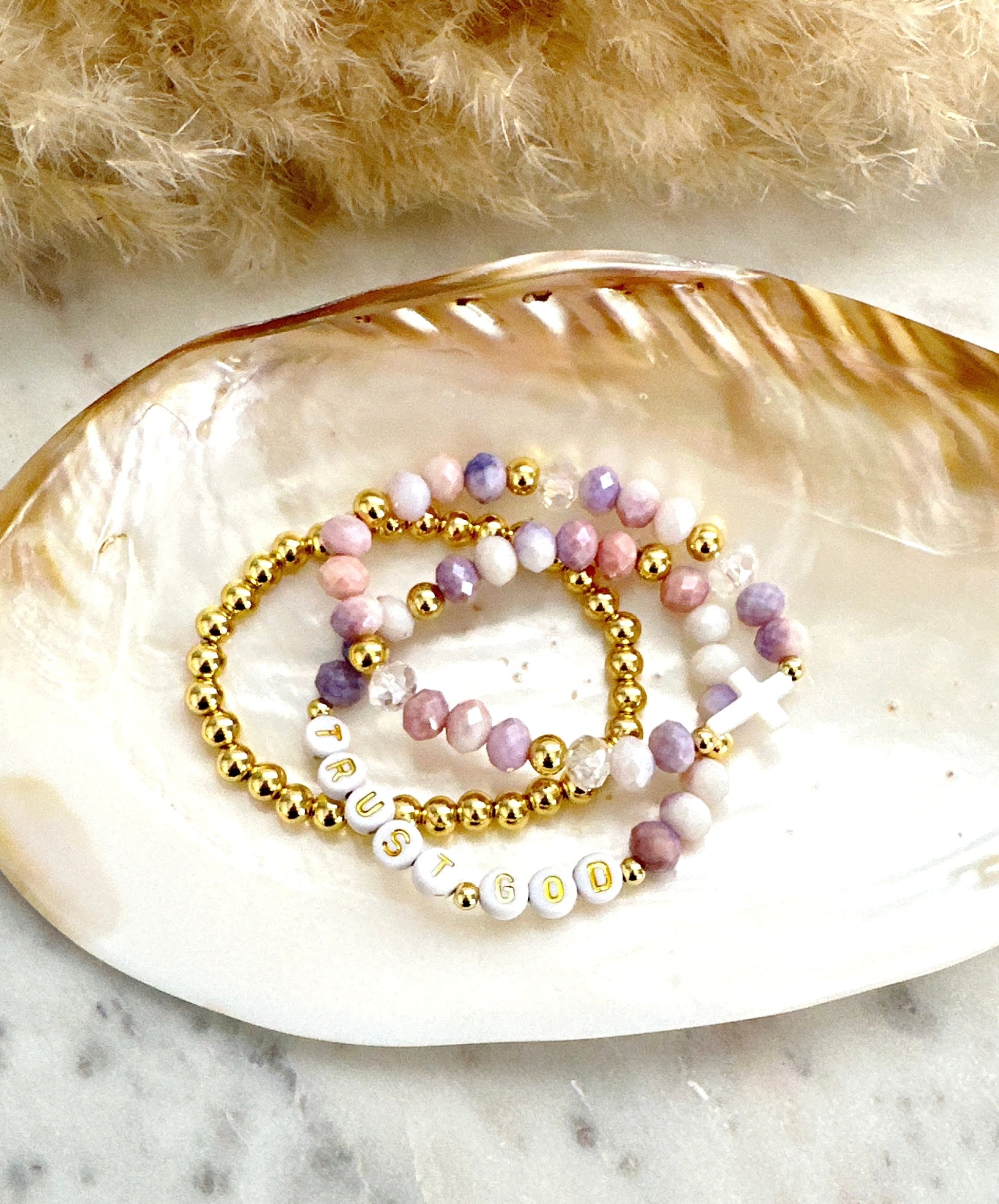 Trust God Stack Bracelet Set Adorn U