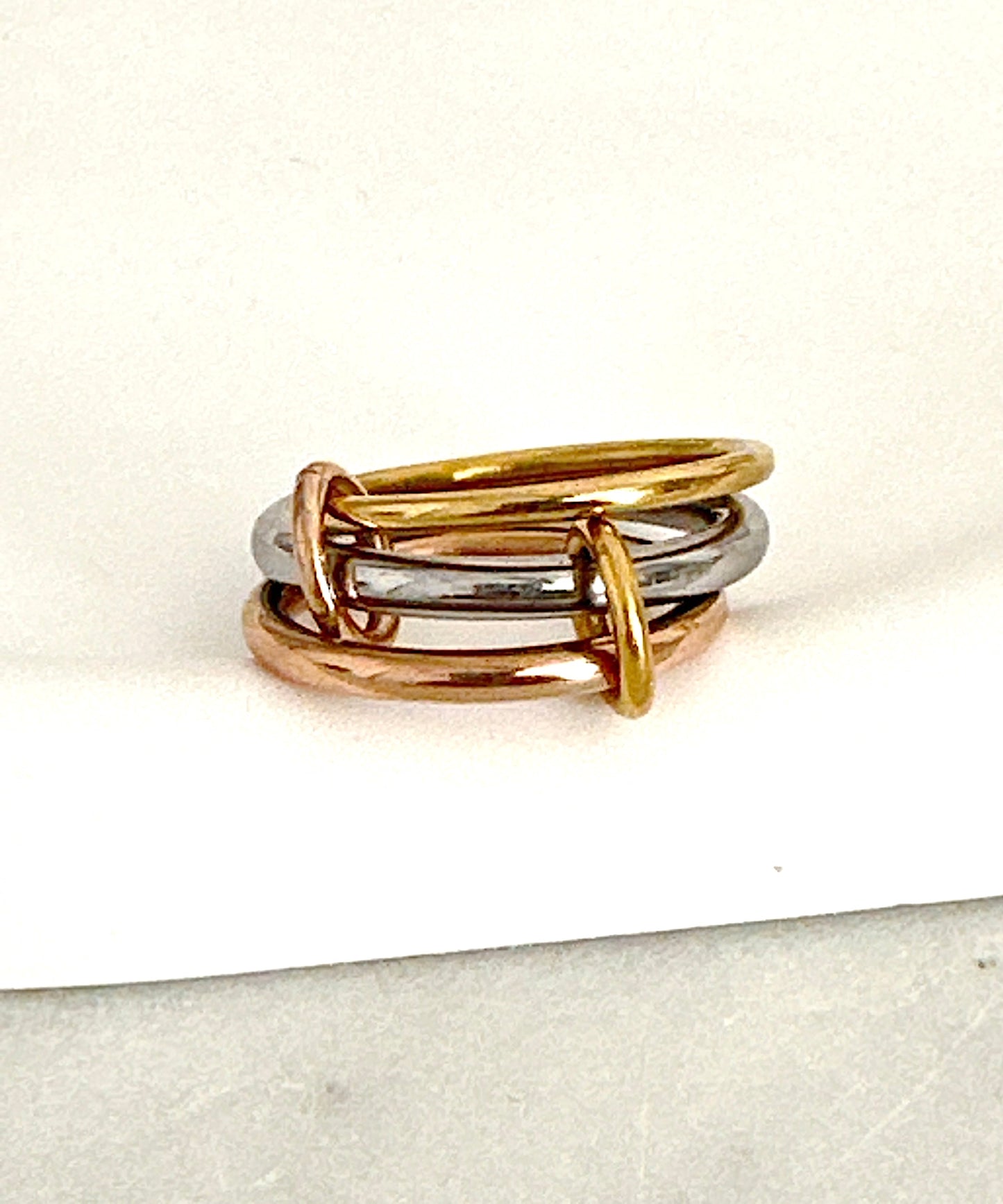 Tricolor Stainless Steel Ring Adorn U