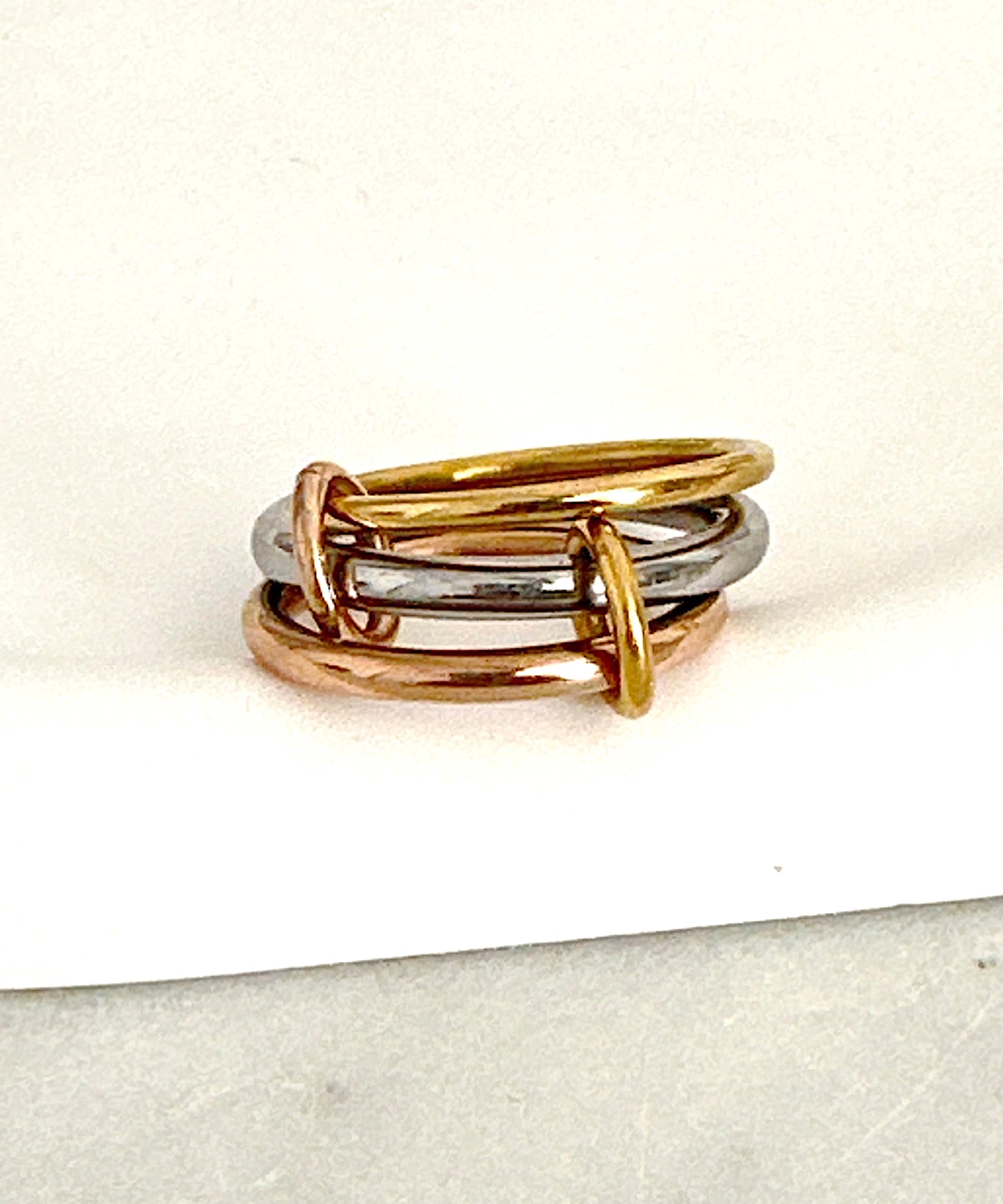 Tricolor Stainless Steel Ring Adorn U