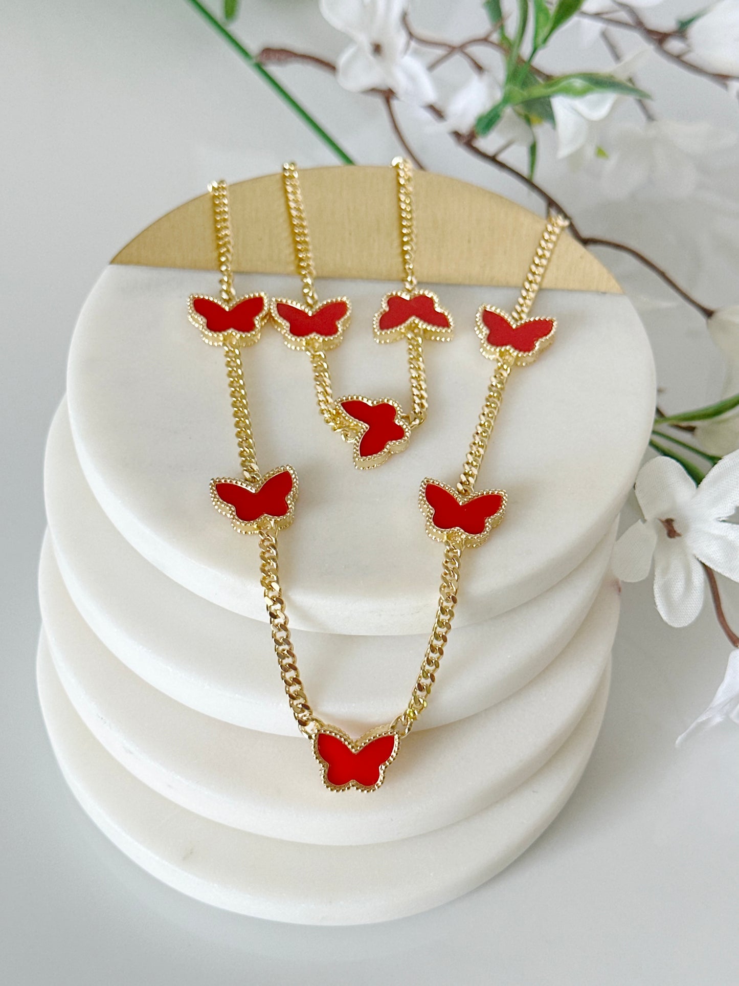 Butterfly Necklace and Bracelet Set - Adorn U