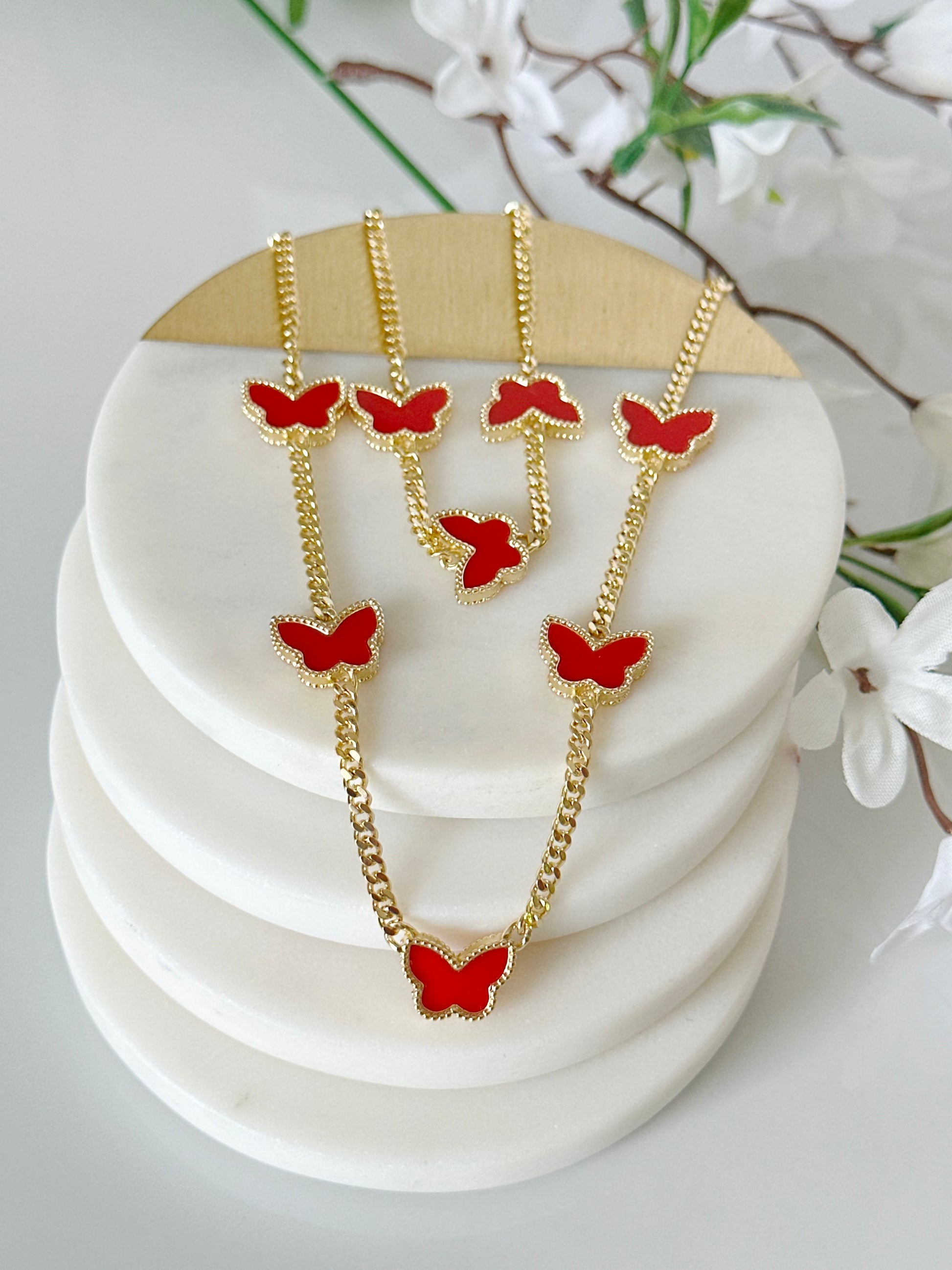 Butterfly Necklace and Bracelet Set - Adorn U