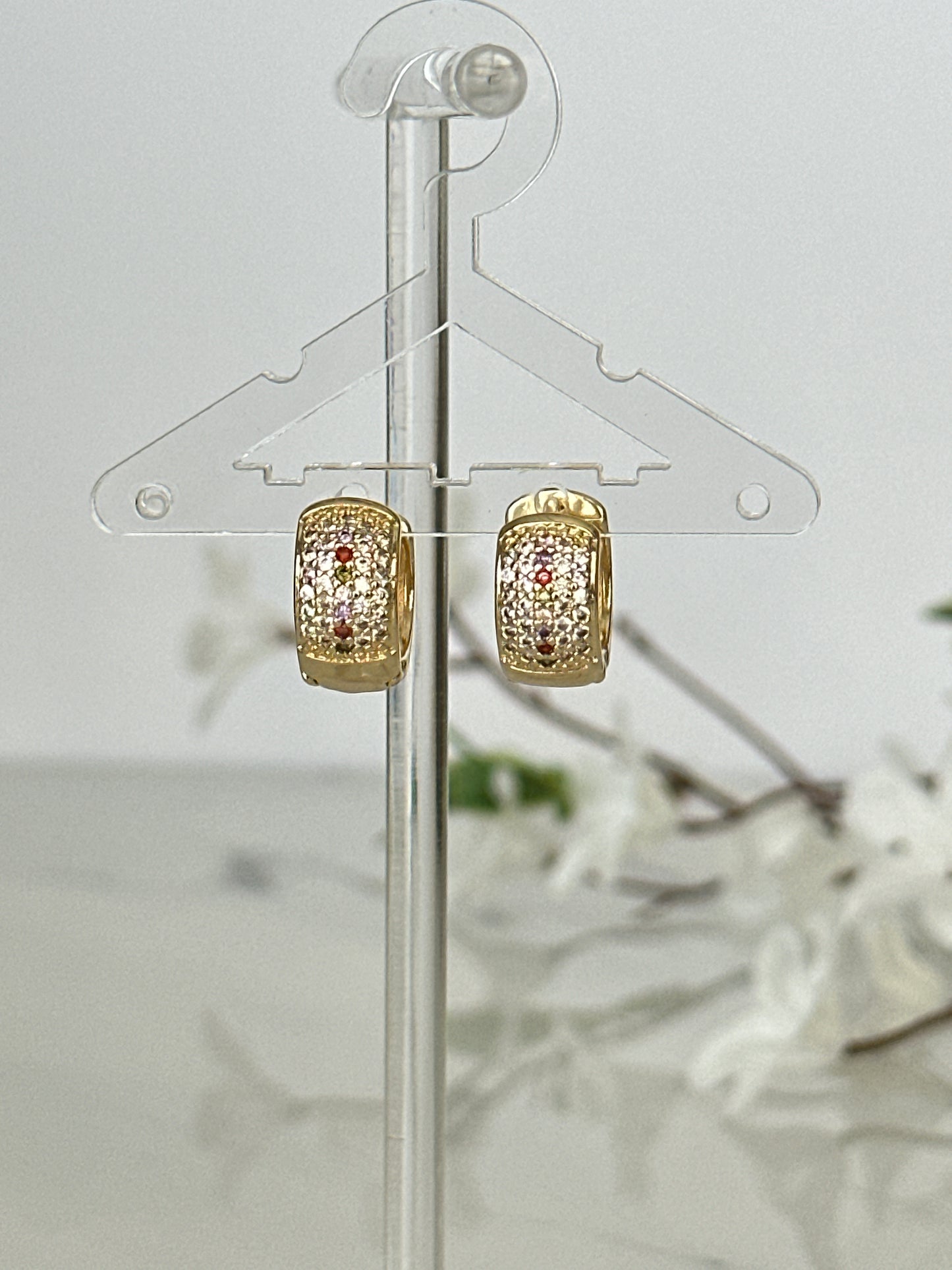 Multi Colored Zirconia Huggies - Adorn U