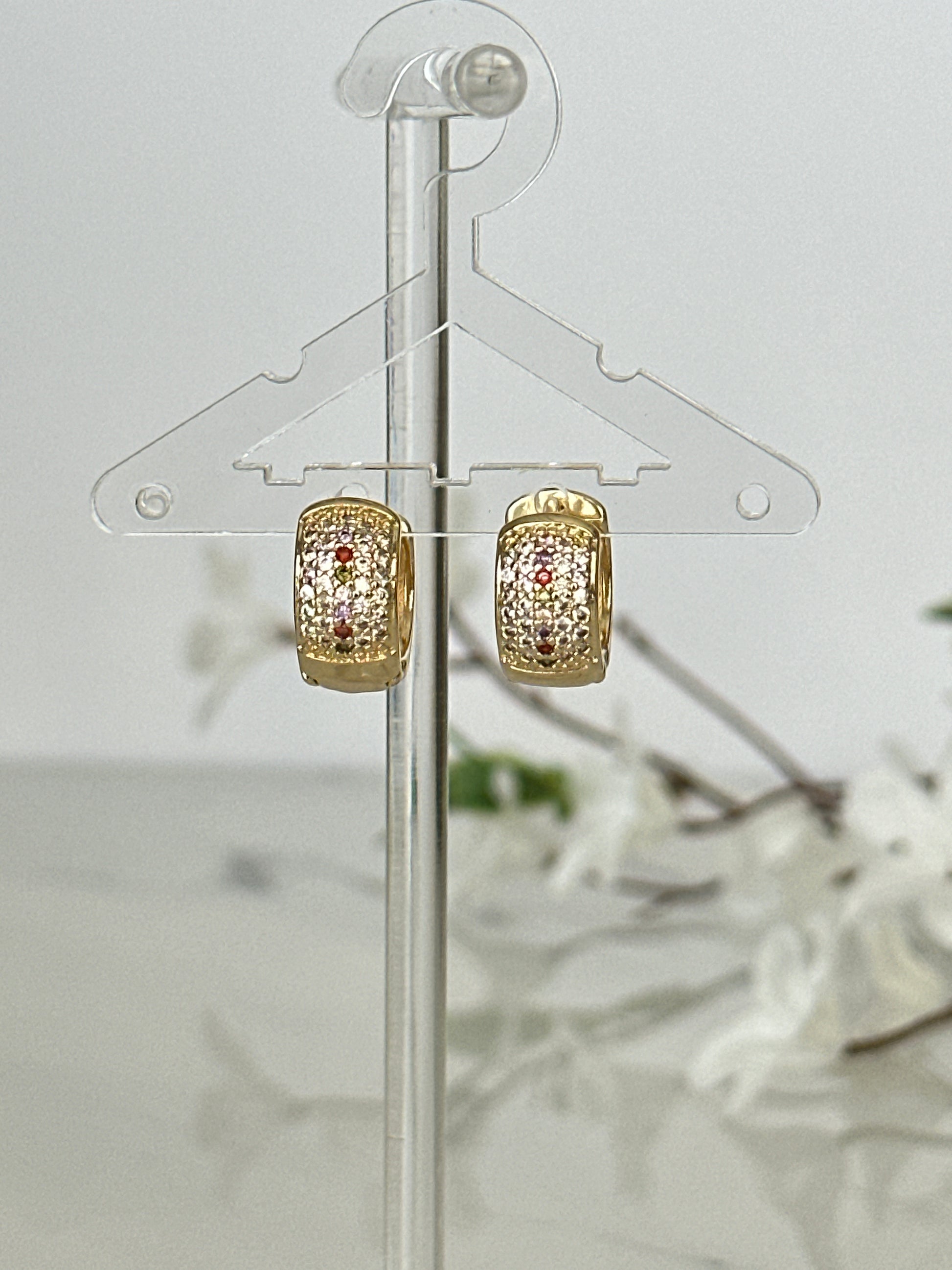 Multi Colored Zirconia Huggies - Adorn U