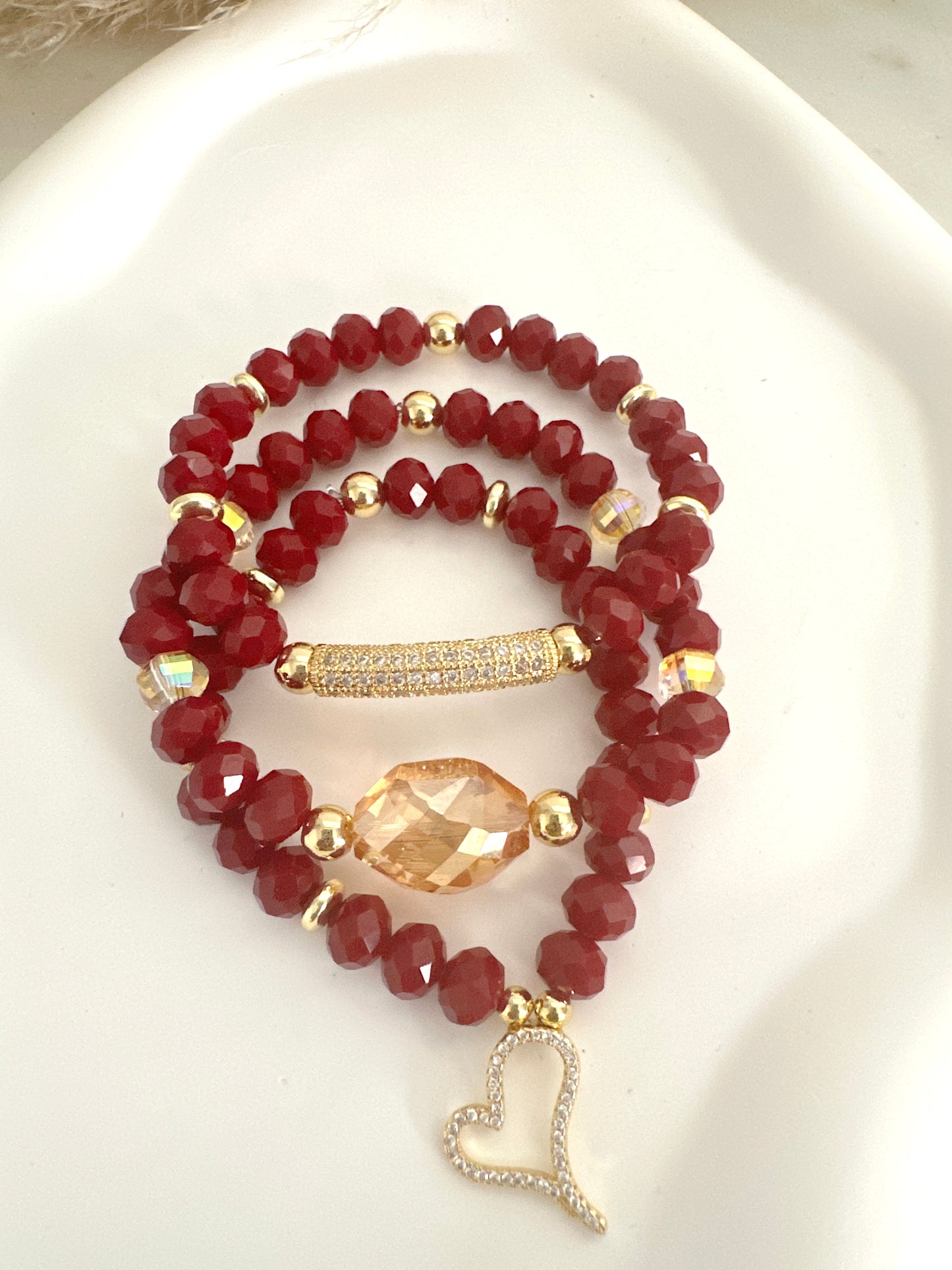 Garnet Bracelet Stack Adorn U