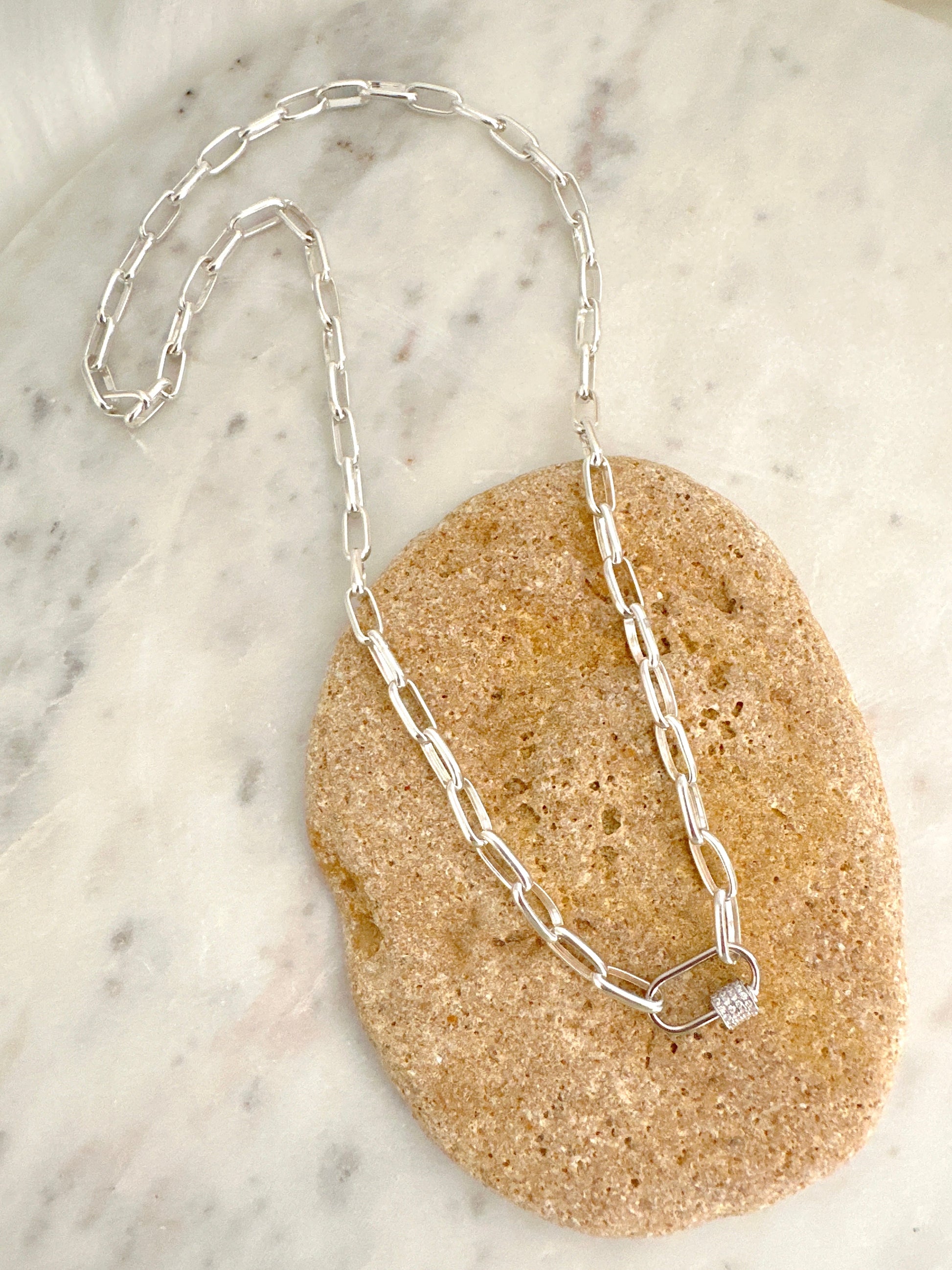 Attachable Carabiner Paperclip Charm Necklace Adorn U