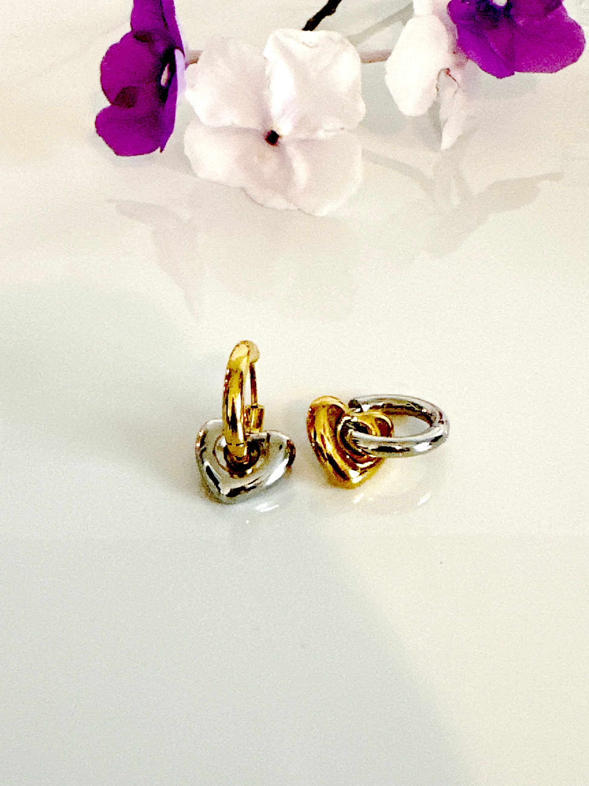 Puffy Heart Hoop Earrings - Adorn U