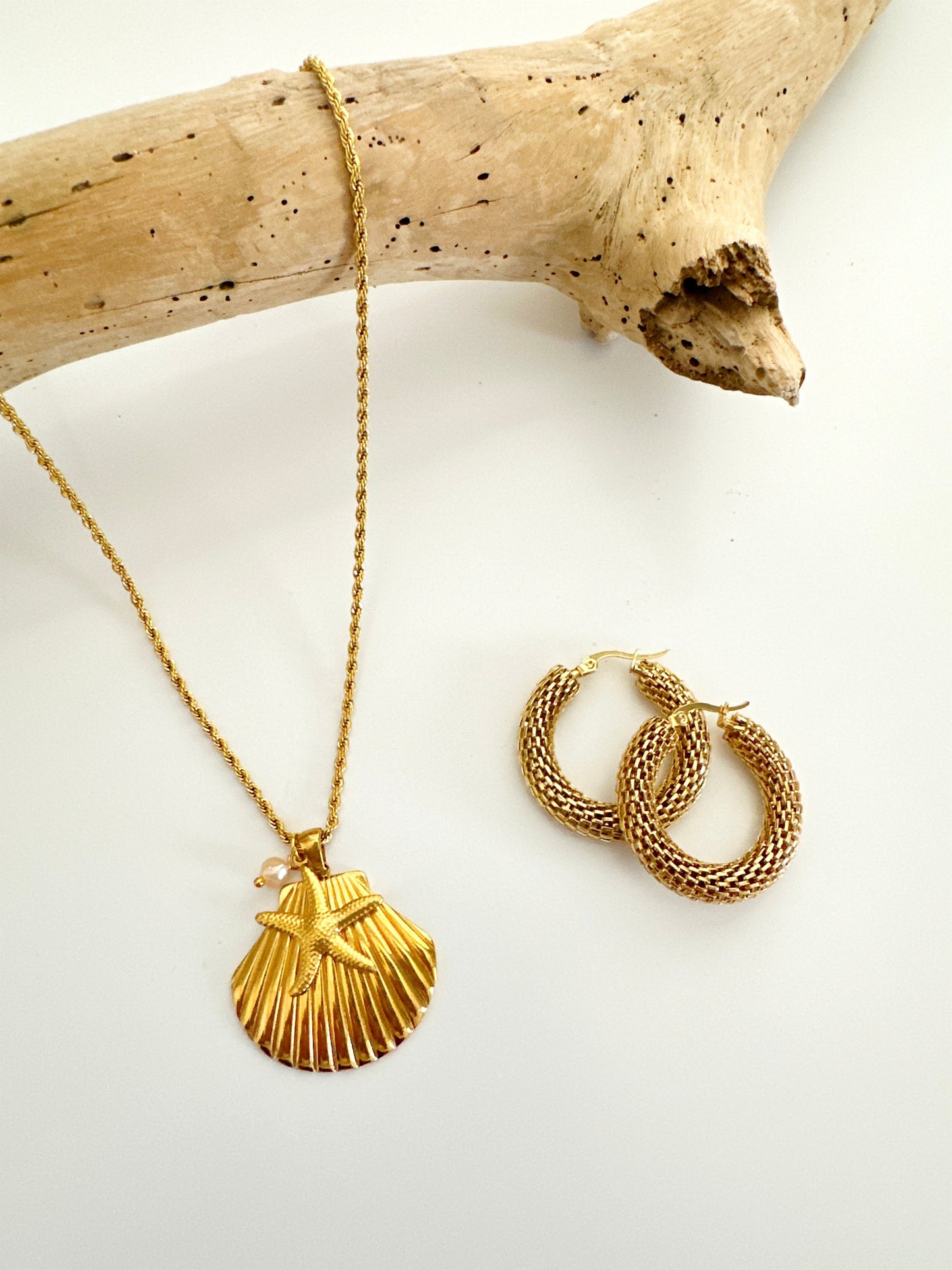 Scalloped Shell Necklace Adorn U