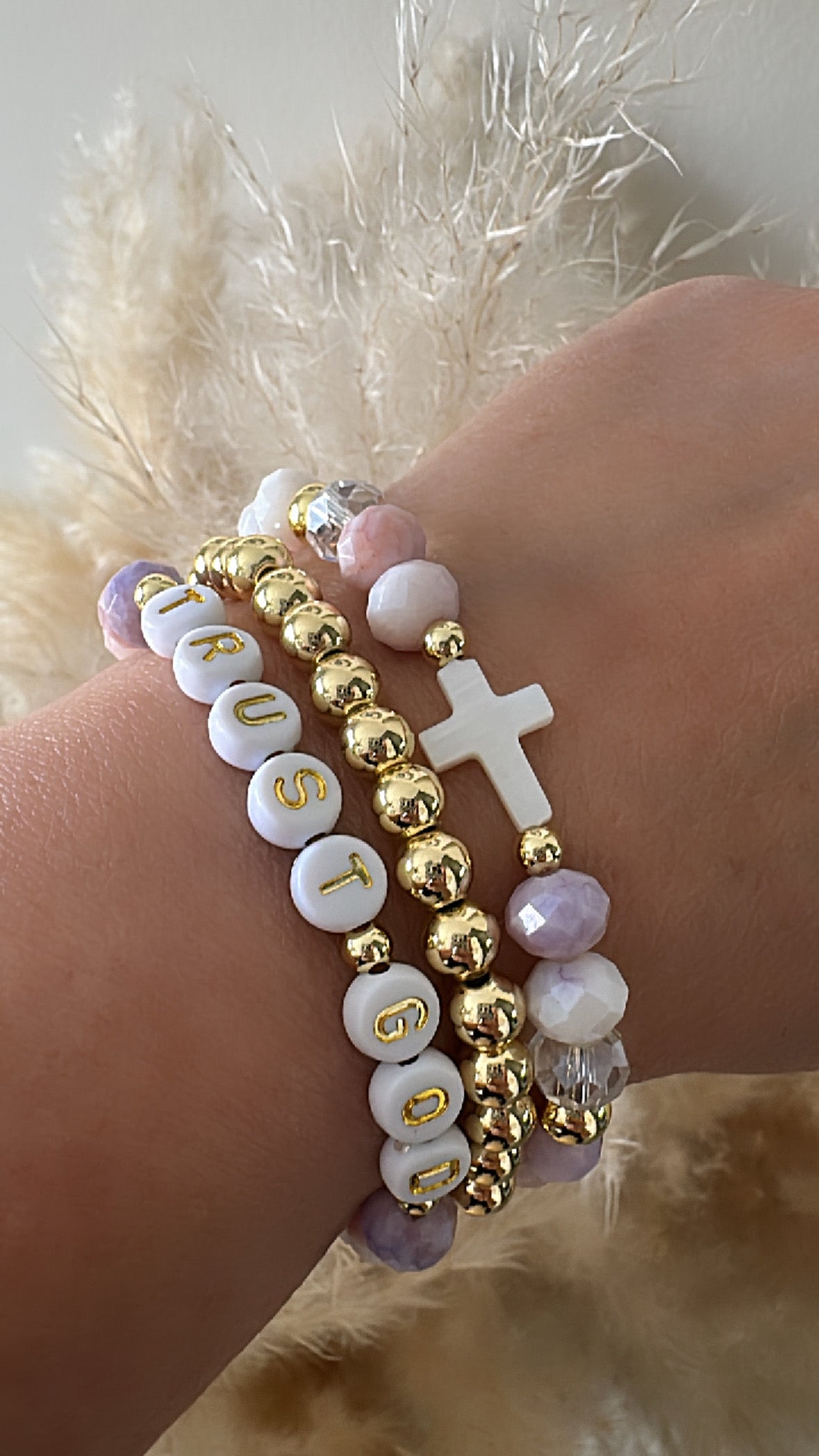 Trust God Stack Bracelet Set Adorn U