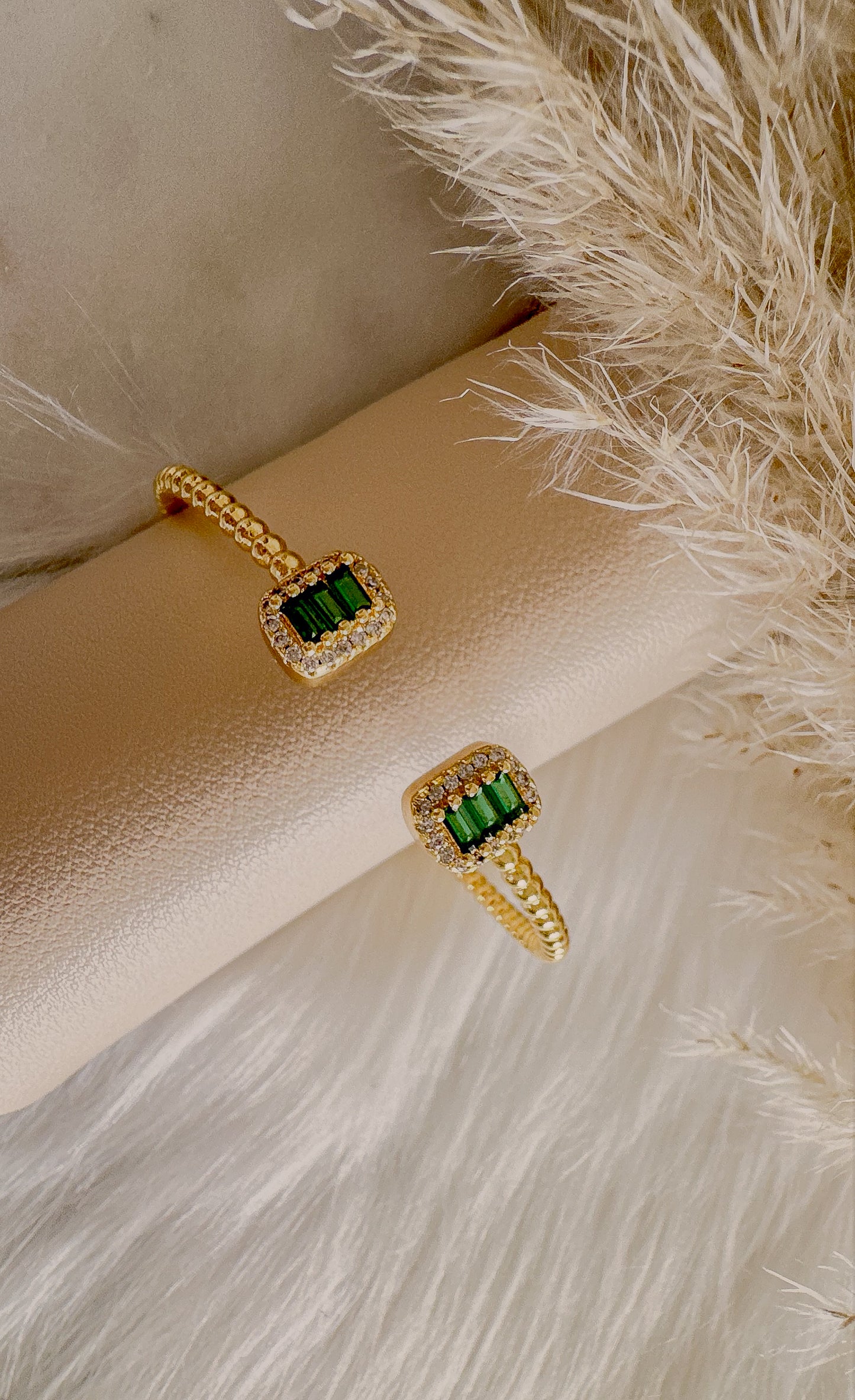 Emerald Green Stainless Steel Flexible Cuff - Adorn U