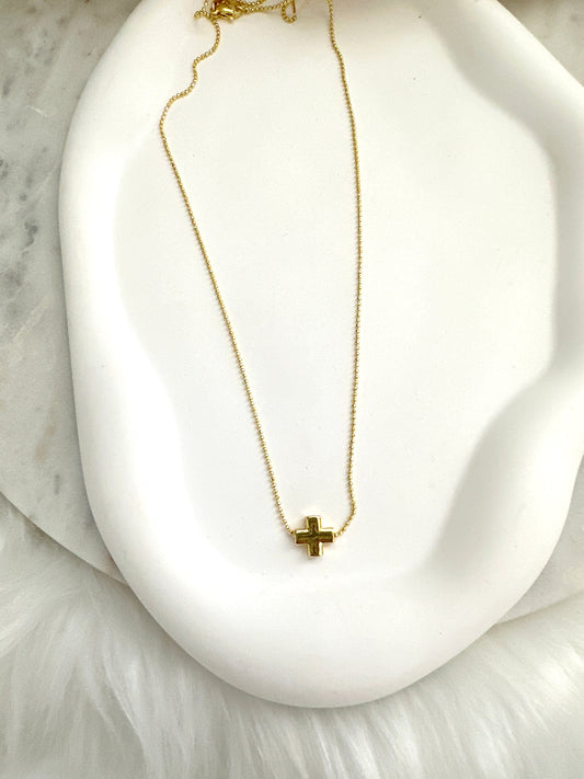Simple Small Cross Necklace Adorn U