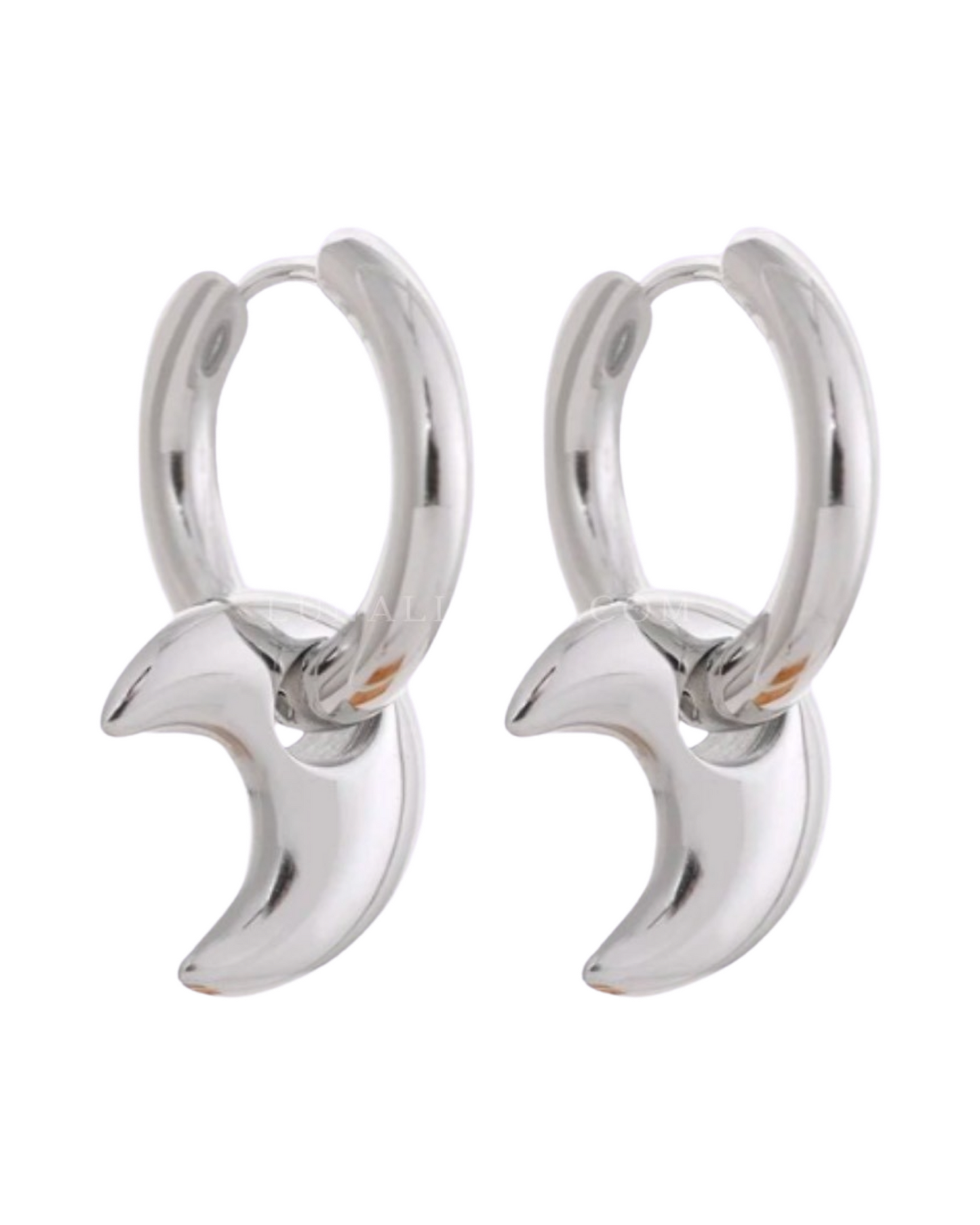 Puffy Moon Huggie Hoops - Adorn U
