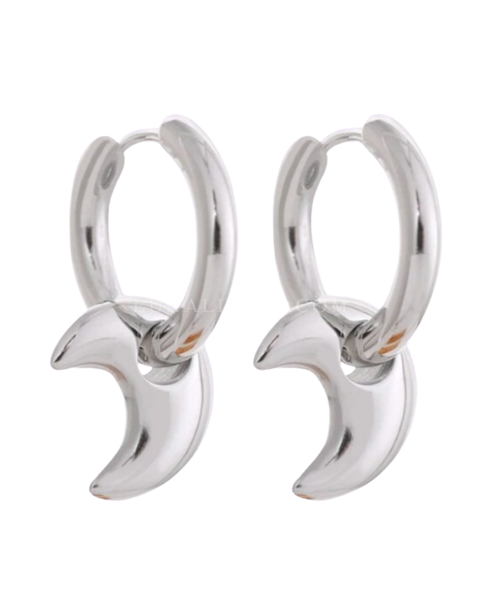 Puffy Moon Huggie Hoops - Adorn U