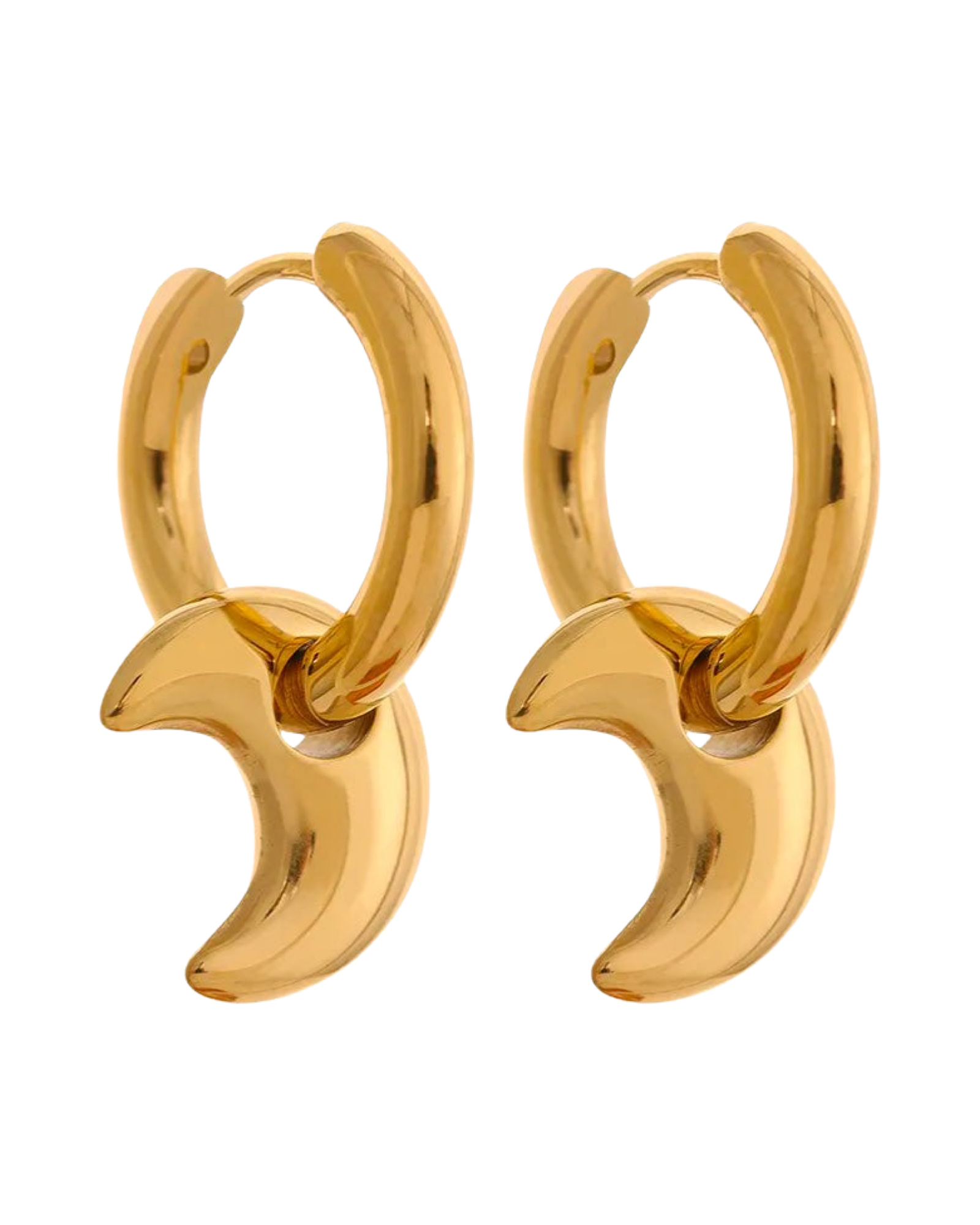 Puffy Moon Huggie Hoops - Adorn U
