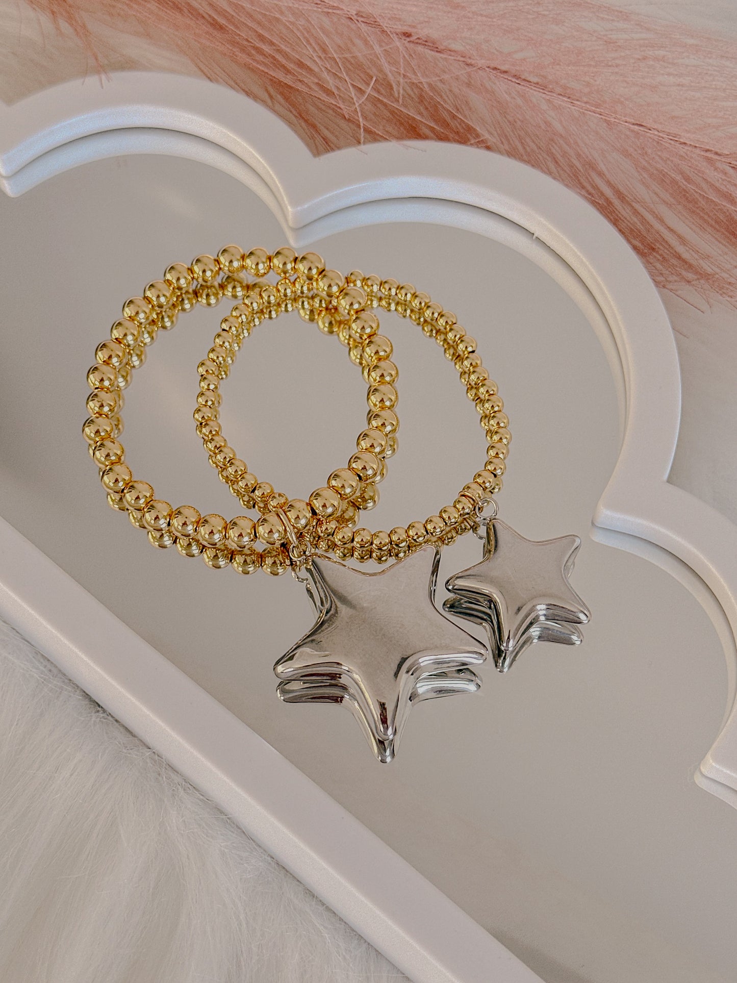 Small star beaded stretch bracelet - Adorn U