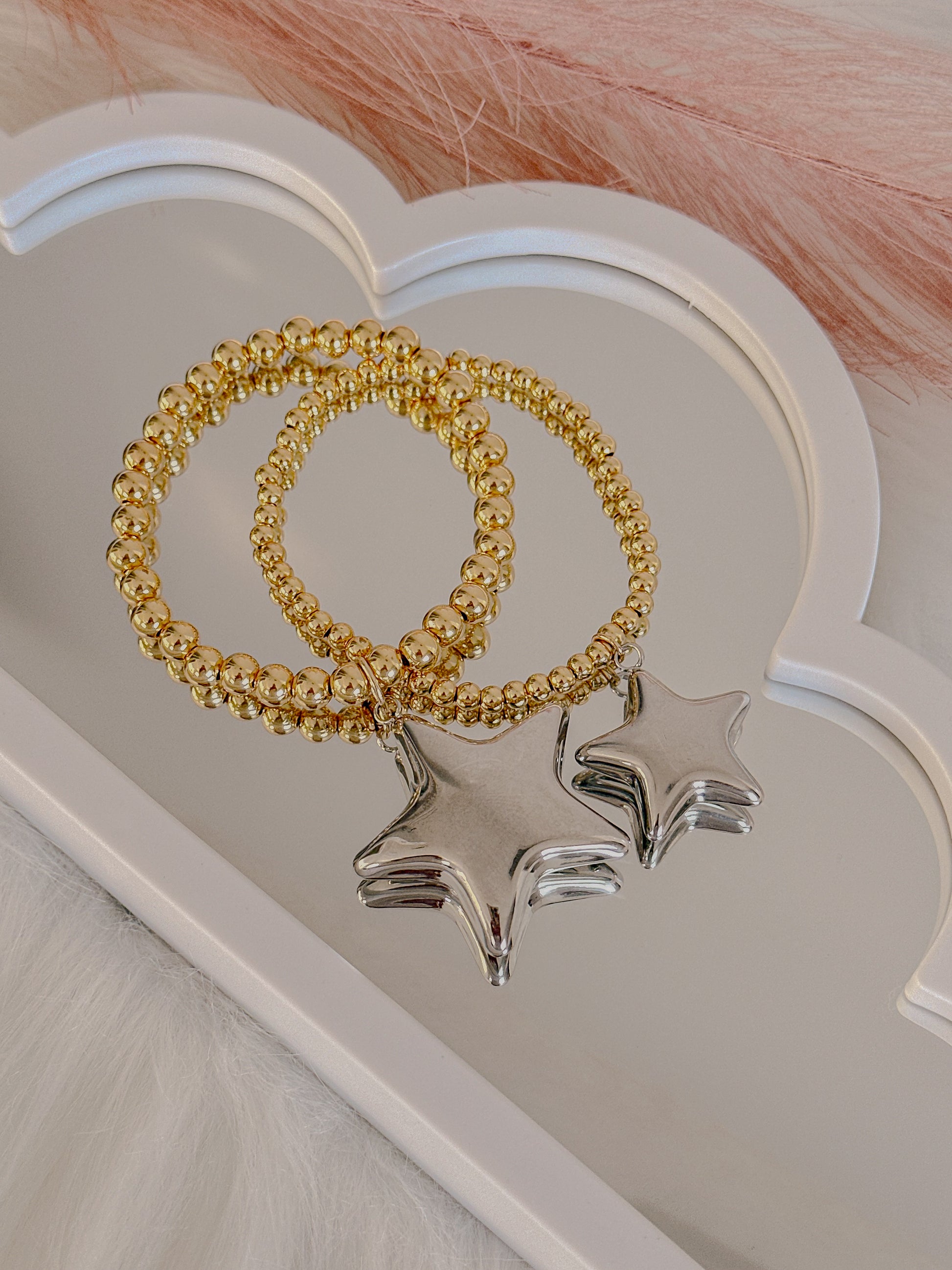 Small star beaded stretch bracelet - Adorn U