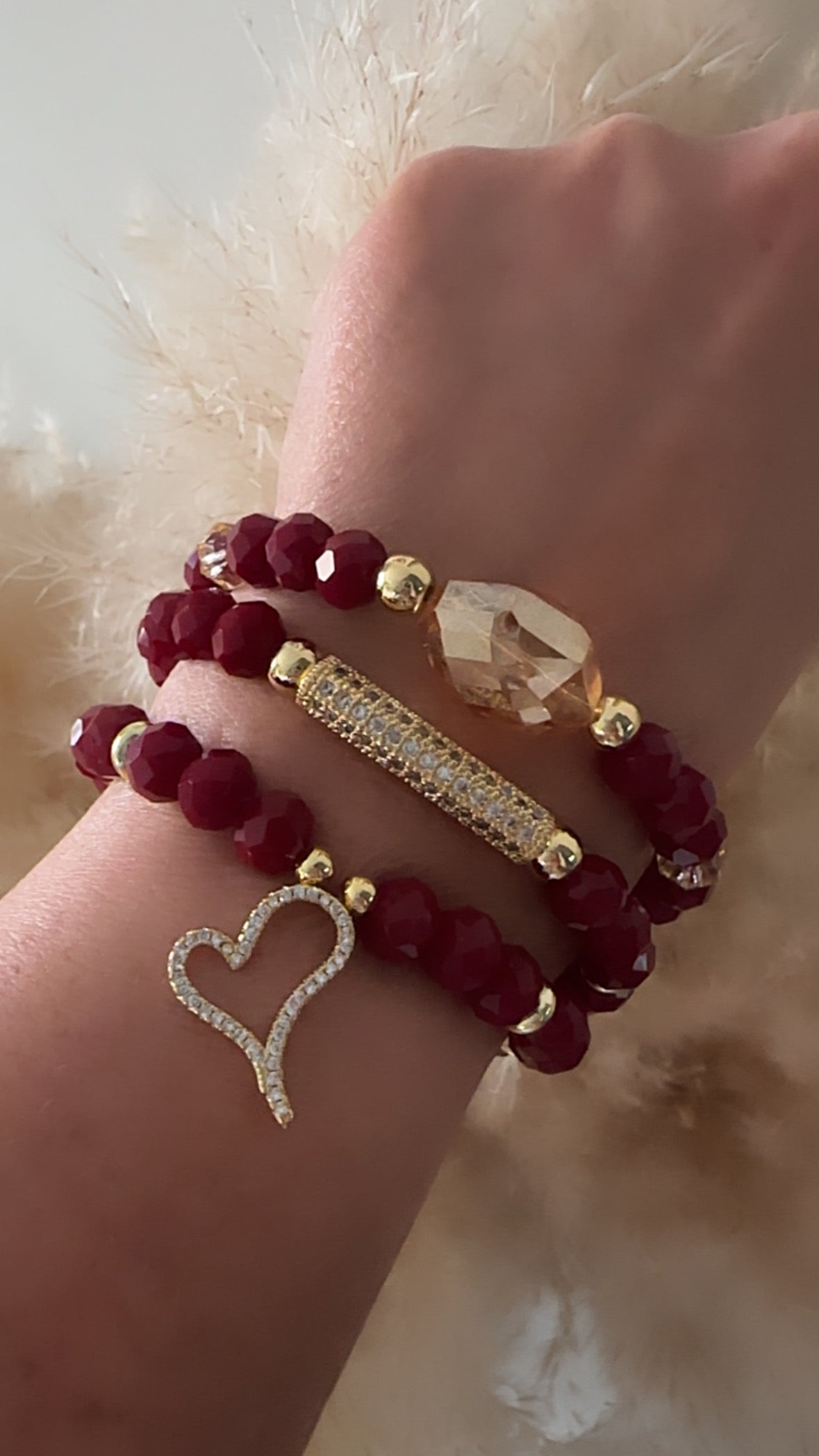 Garnet Bracelet Stack Adorn U
