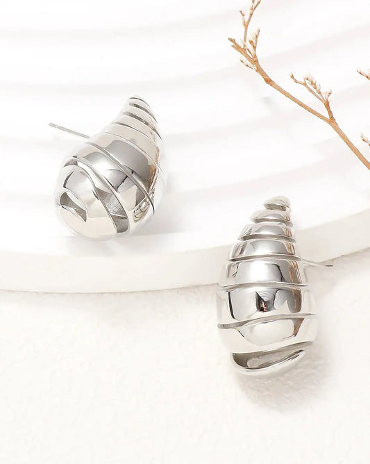 Sliced Tear Drop Earrings Adorn U