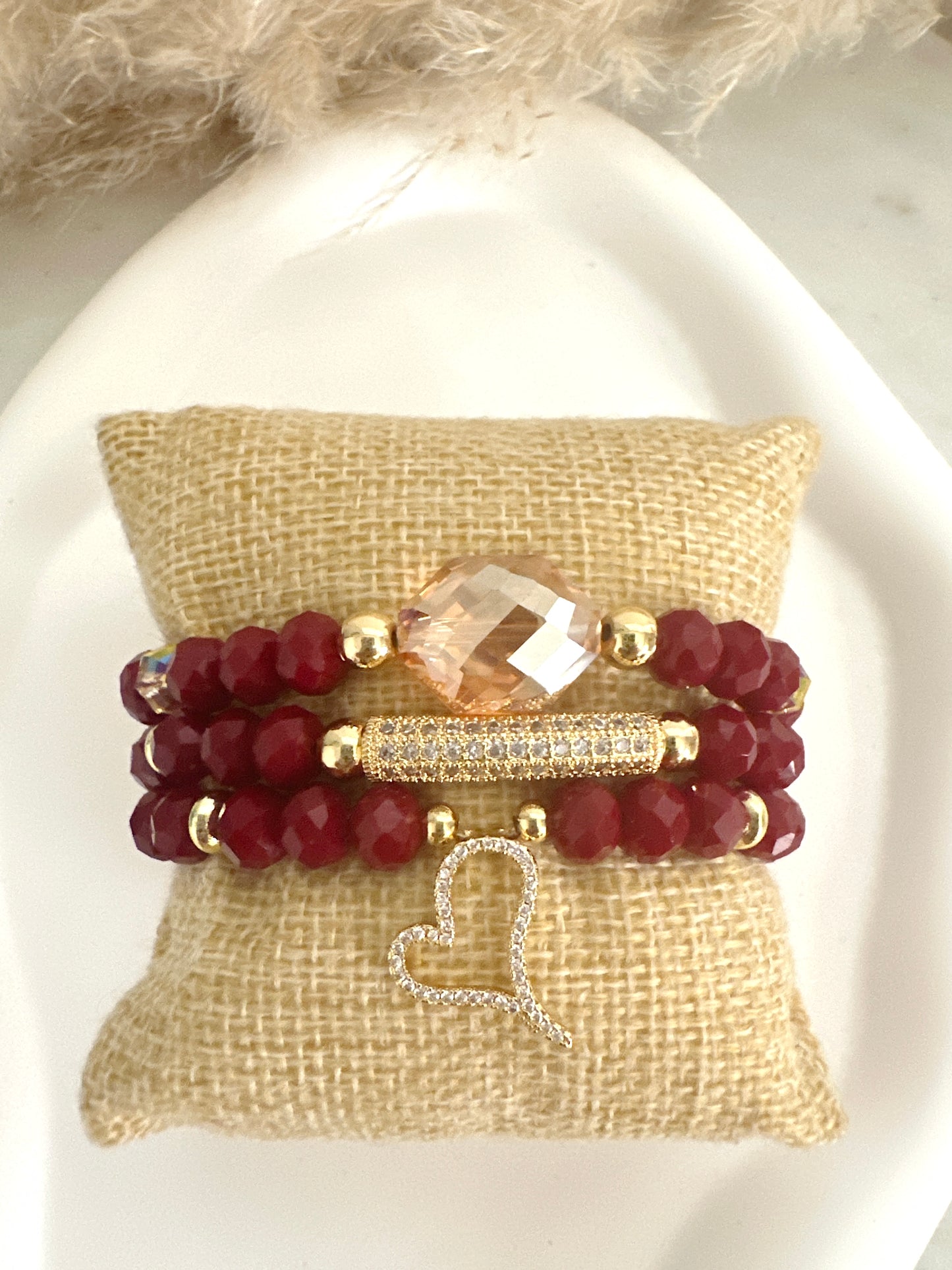Garnet Bracelet Stack Adorn U