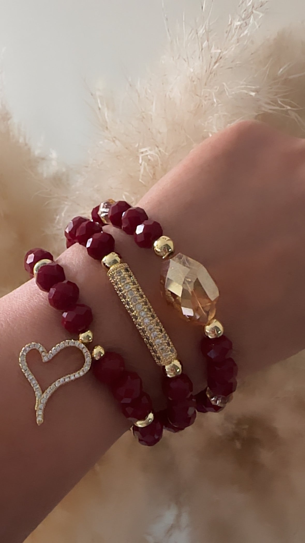 Garnet Bracelet Stack Adorn U